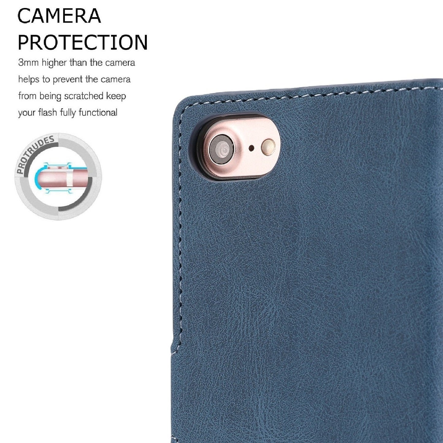 For iPhone 16e Fantasy Skin-feel Calfskin Texture Leather Phone Case(Blue)