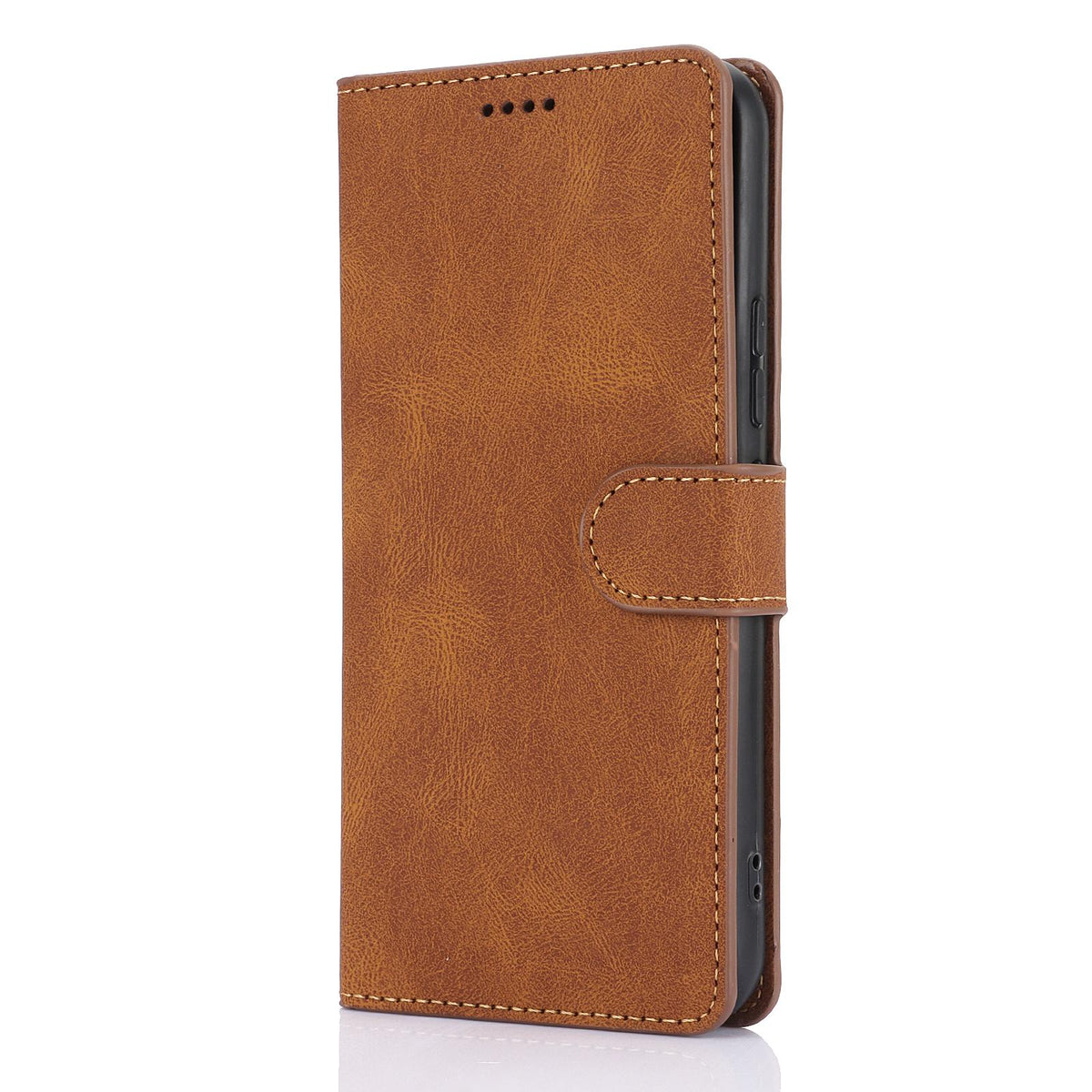 Compatible with iPhone 18 Pro Max & 17 Pro Max Fantasy Skin-feel Calfskin Texture Leather Phone Case - Brown
