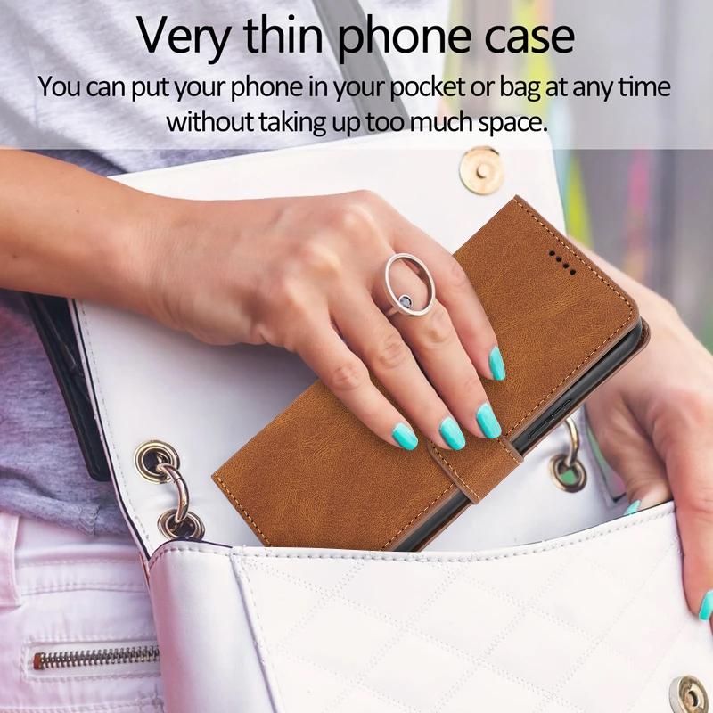 Compatible with iPhone 18 Pro Max & 17 Pro Max Fantasy Skin-feel Calfskin Texture Leather Phone Case - Brown