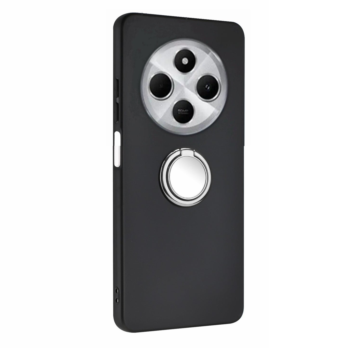 For Redmi 14C 4G Matte Ring Holder TPU Phone Case(Silver)