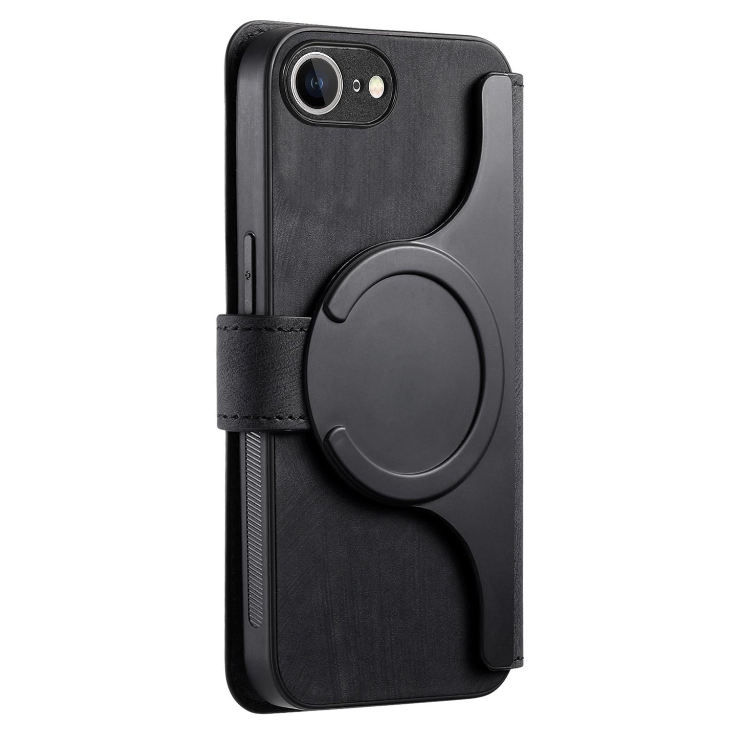 For iPhone 16e CaseNeo MagSafe RFID Anti-theft Retro Leather Phone Case(Black)