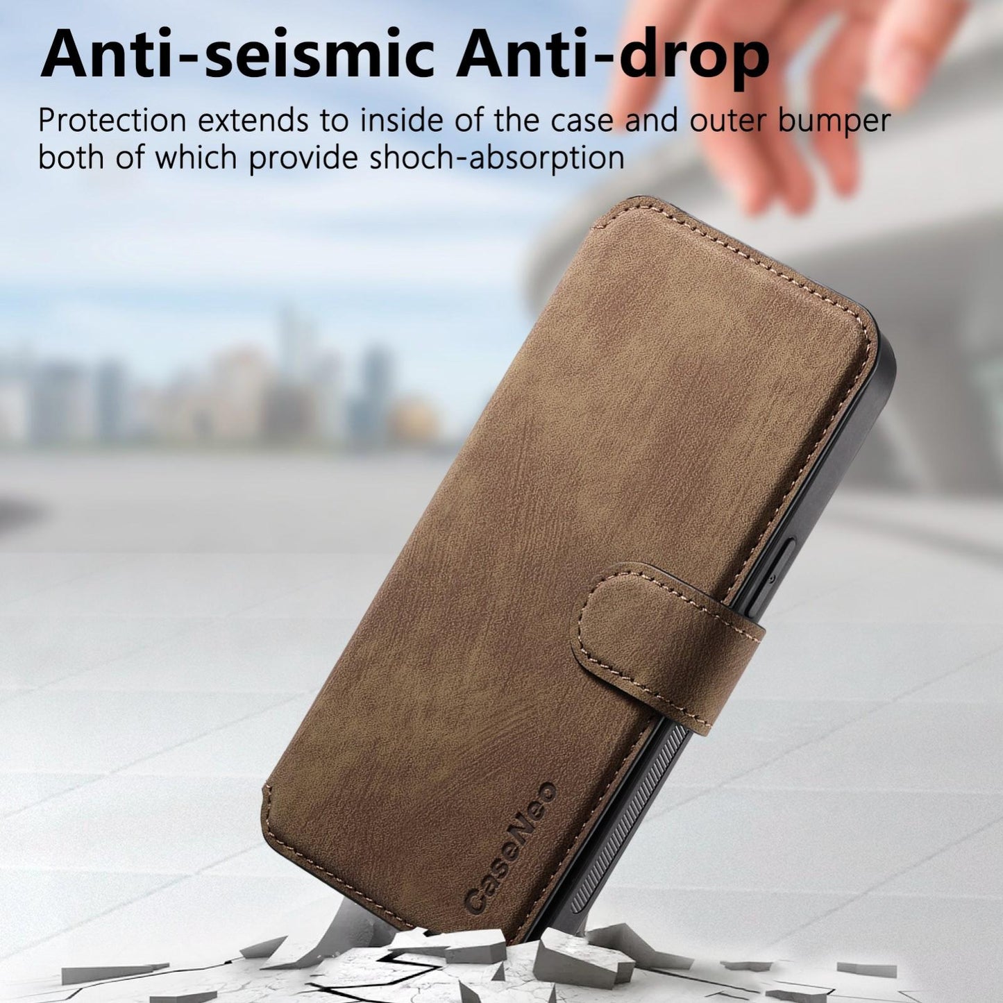 For iPhone 16e CaseNeo MagSafe RFID Anti-theft Retro Leather Phone Case(Brown)