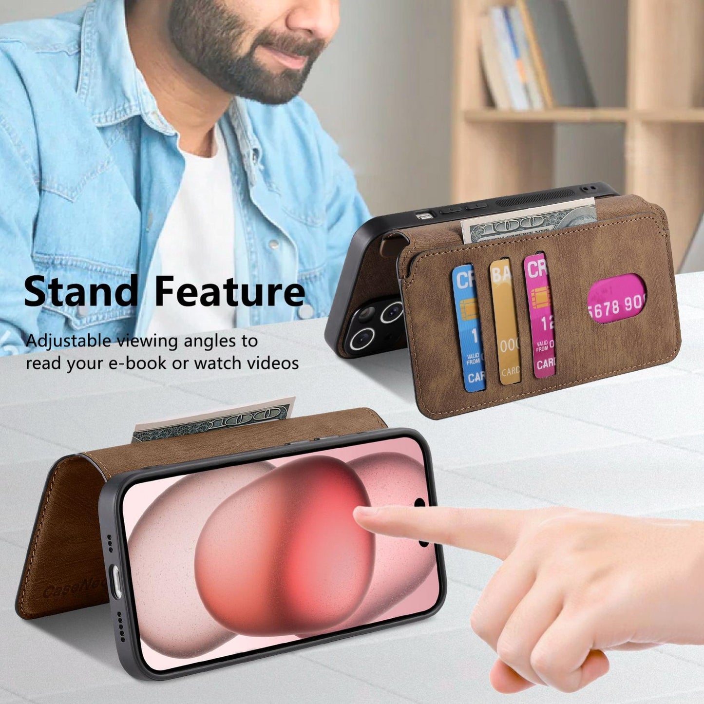 For iPhone 16e CaseNeo MagSafe RFID Anti-theft Retro Leather Phone Case(Brown)