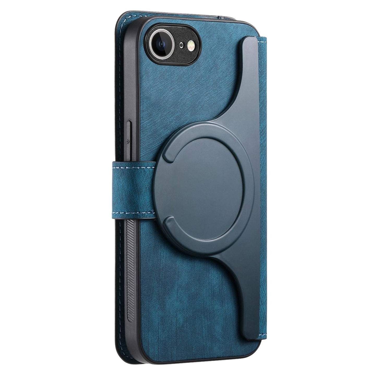 For iPhone 16e CaseNeo MagSafe RFID Anti-theft Retro Leather Phone Case(Blue)