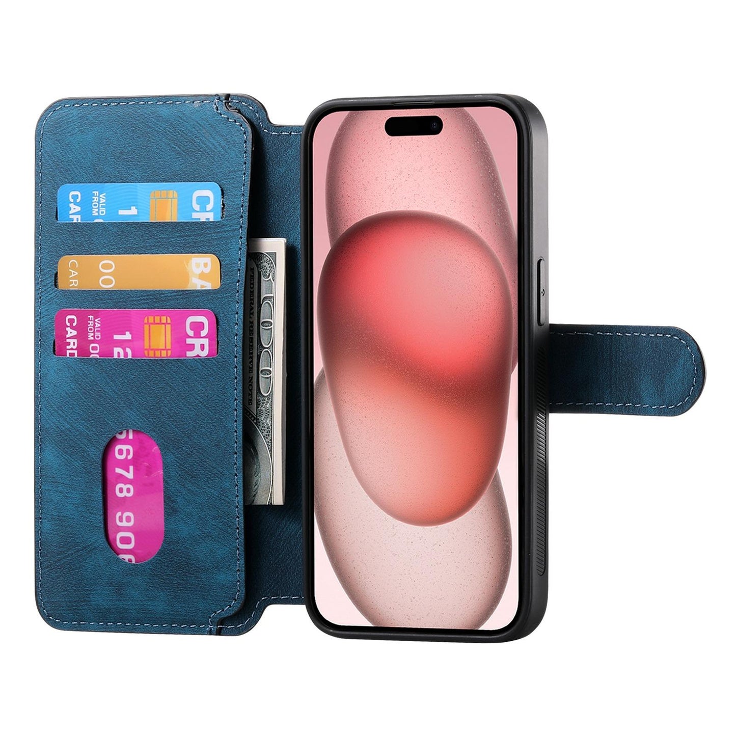 For iPhone 16e CaseNeo MagSafe RFID Anti-theft Retro Leather Phone Case(Blue)