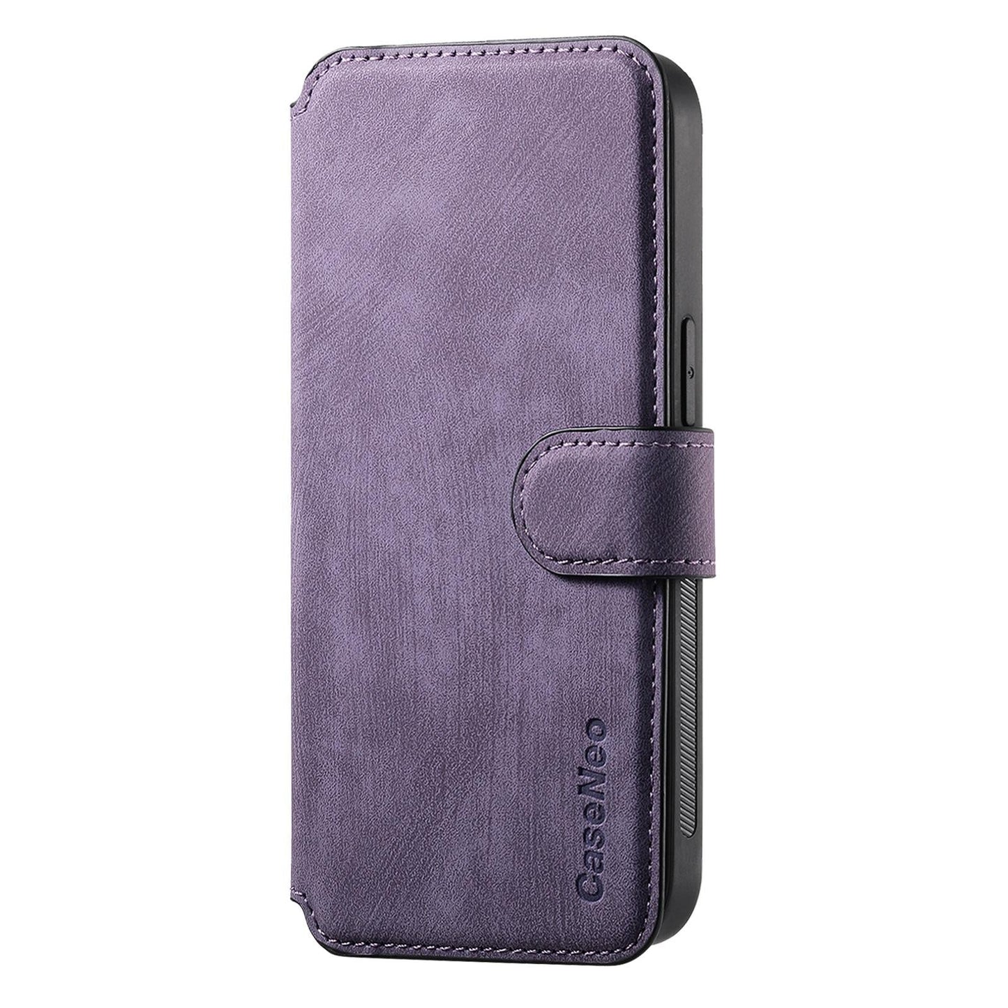 For iPhone 16e CaseNeo MagSafe RFID Anti-theft Retro Leather Phone Case(Purple)