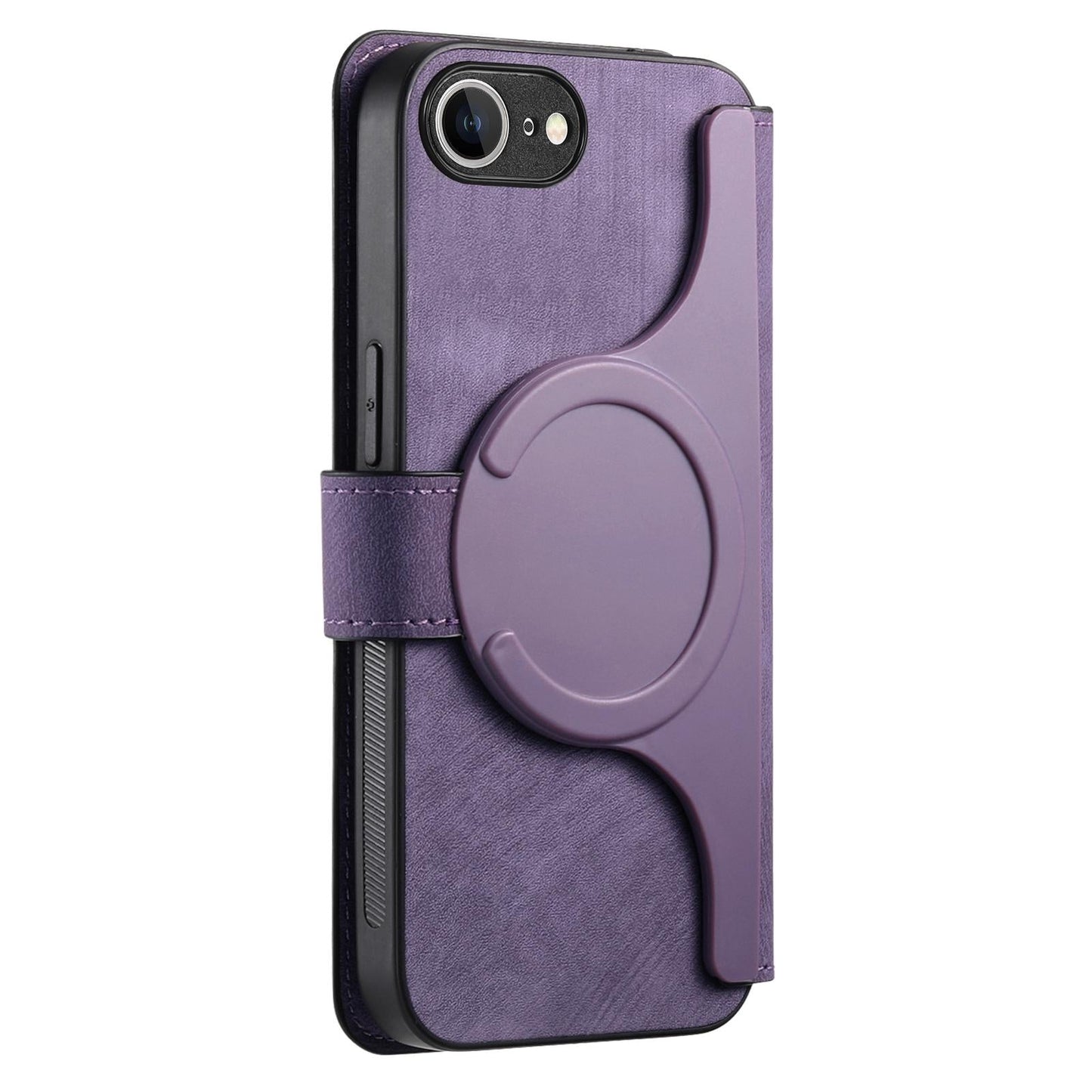 For iPhone 16e CaseNeo MagSafe RFID Anti-theft Retro Leather Phone Case(Purple)