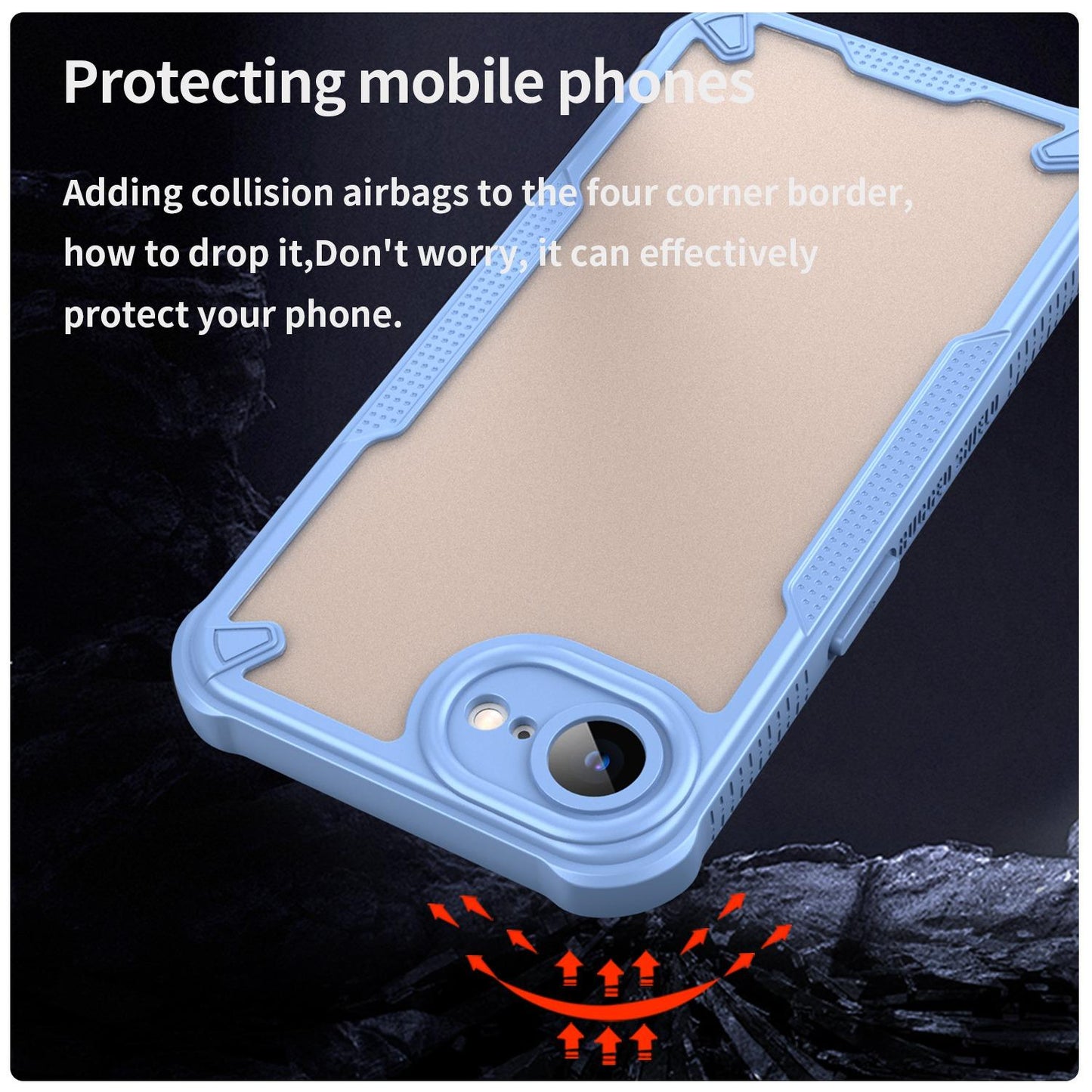 For iPhone 16e Armor Glaze PC Hybrid TPU Phone Case(Blue)
