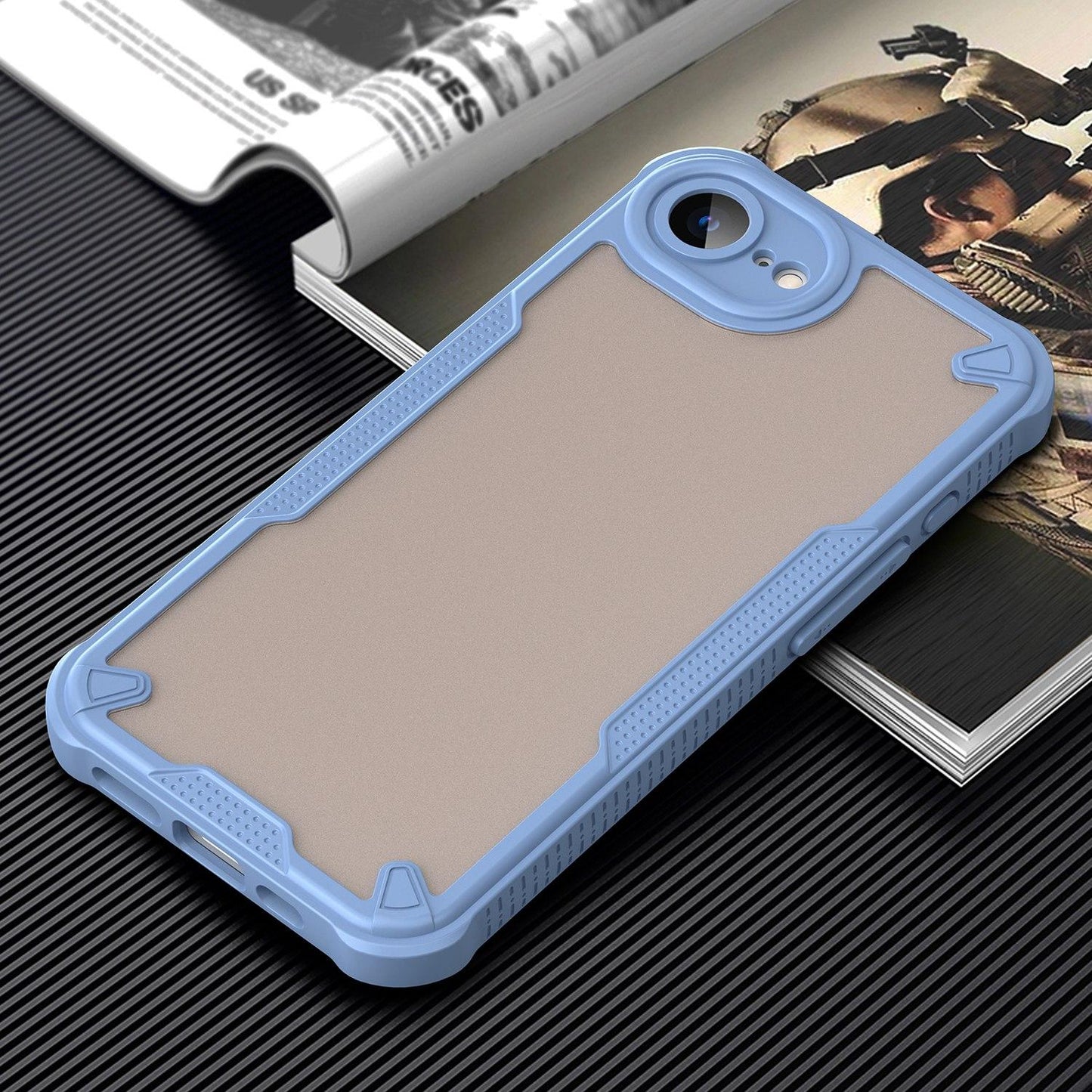 For iPhone 16e Armor Glaze PC Hybrid TPU Phone Case(Blue)