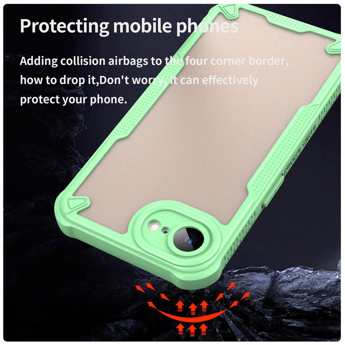 For iPhone 16e Armor Glaze PC Hybrid TPU Phone Case(Green)