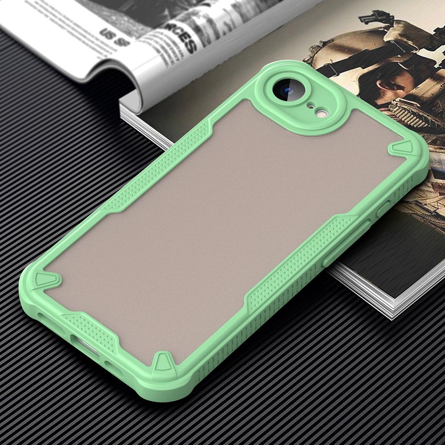 For iPhone 16e Armor Glaze PC Hybrid TPU Phone Case(Green)