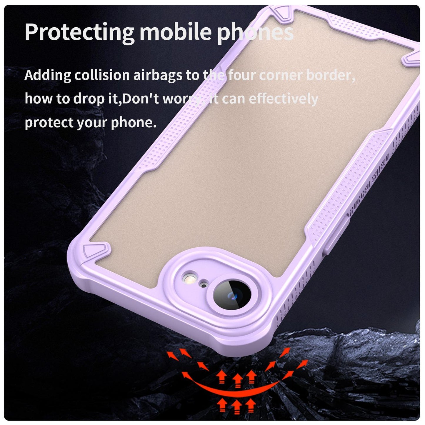 For iPhone 16e Armor Glaze PC Hybrid TPU Phone Case(Purple)