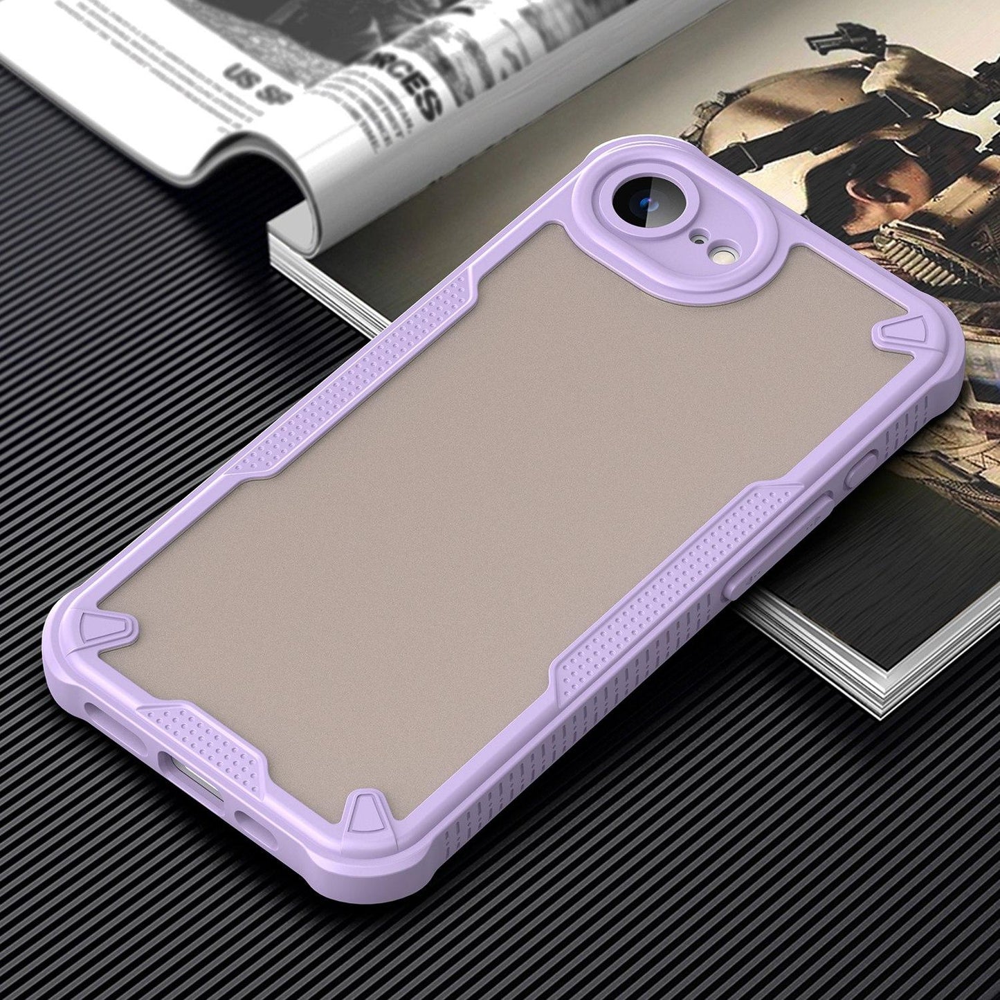 For iPhone 16e Armor Glaze PC Hybrid TPU Phone Case(Purple)
