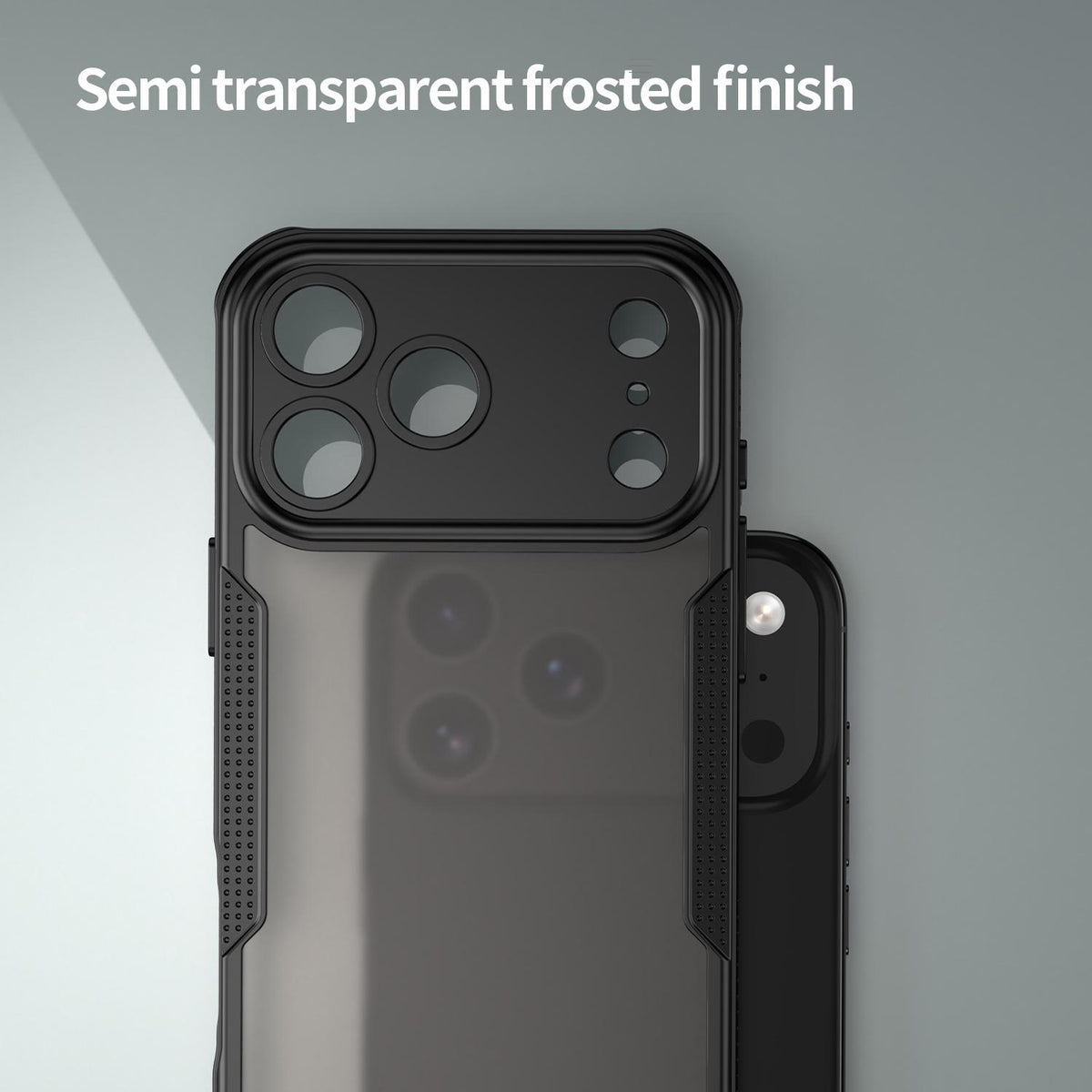 Compatible with iPhone 18 Pro Max Armor Glaze PC Dual-Layer TPU Phone Case - Black