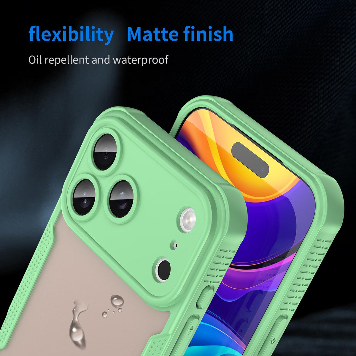 Compatible with iPhone 18 Pro Max Armor Glaze PC Dual-Layer TPU Phone Case - Green
