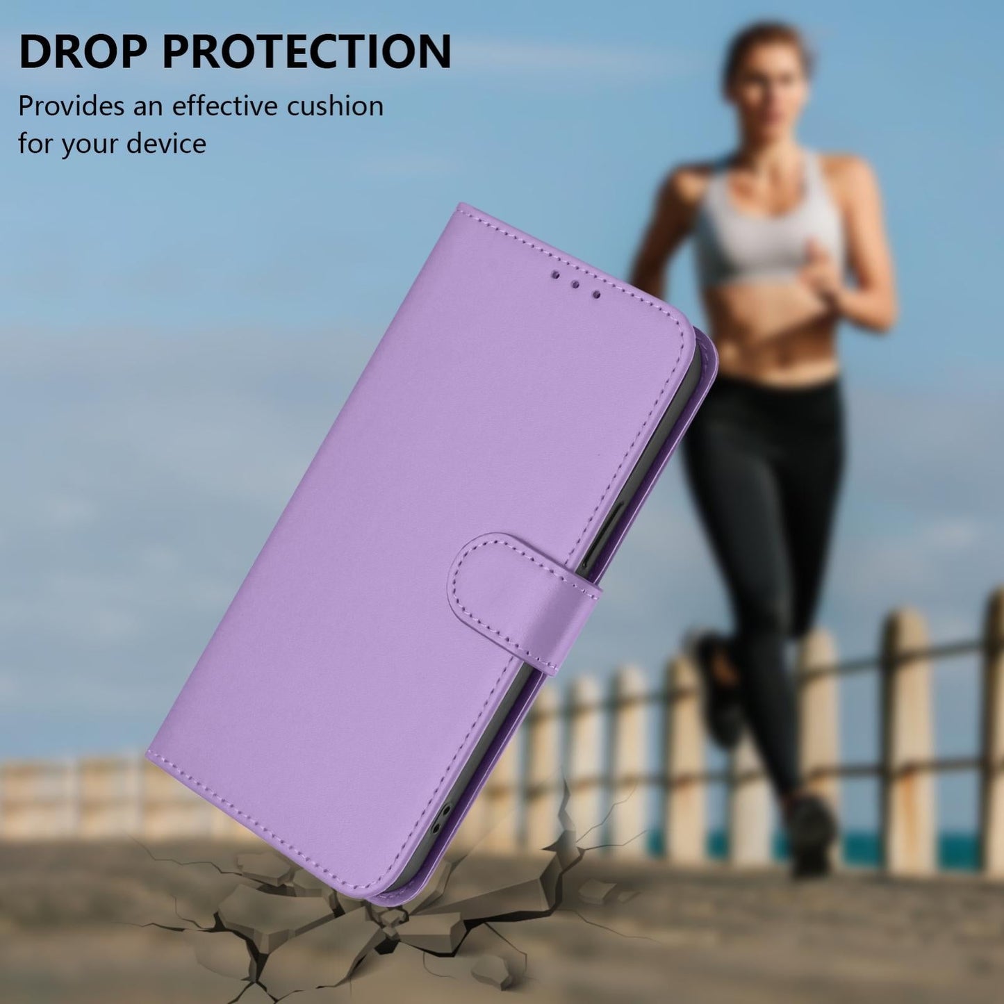 For vivo V50 Lite 5G Skin Feel Solid Color Leather Phone Case with Lanyard(Lavender Purple)