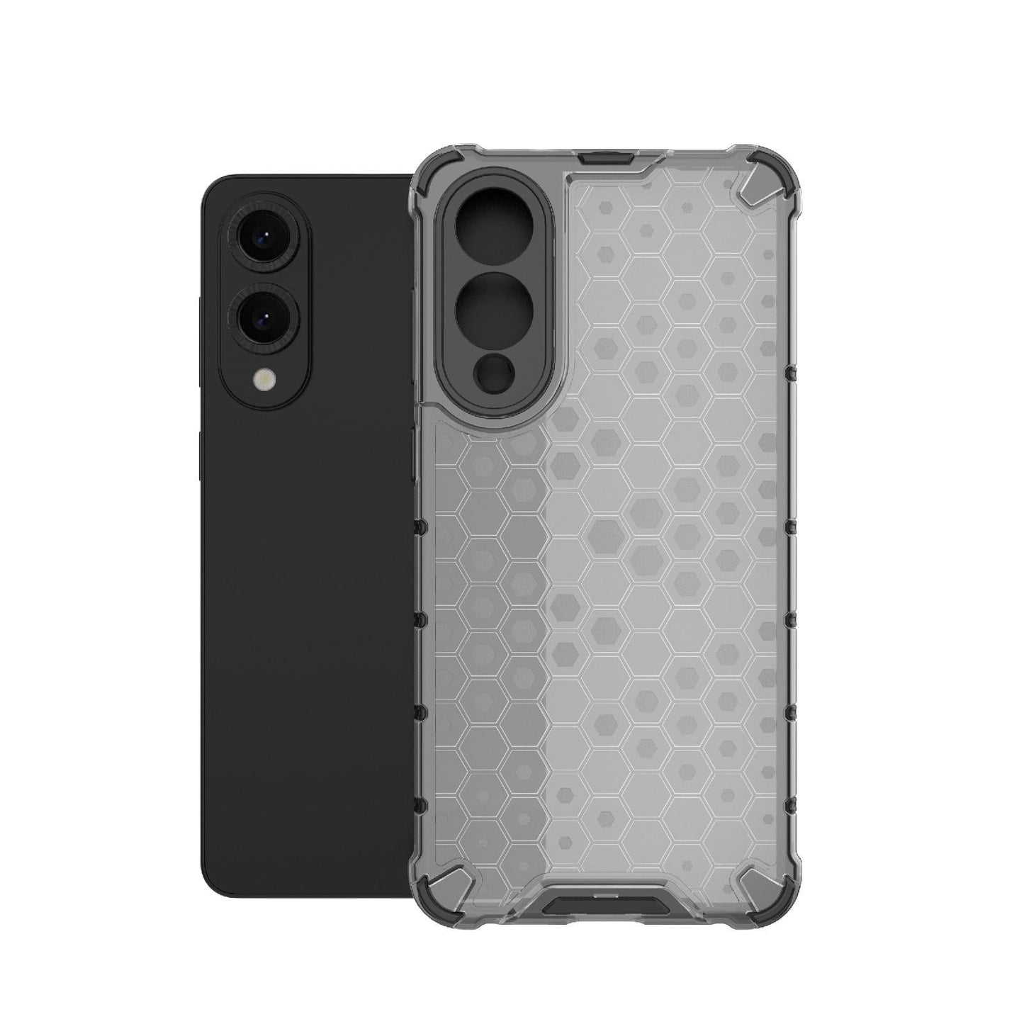 For Samsung Galaxy S25 Edge 5G Honeycomb Shockproof Phone Case(Black)