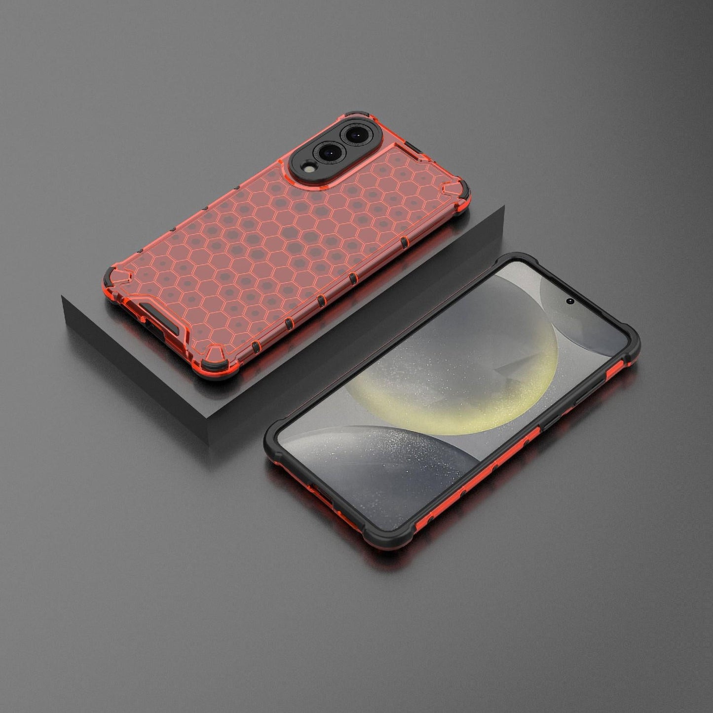 For Samsung Galaxy S25 Edge 5G Honeycomb Shockproof Phone Case(Red)