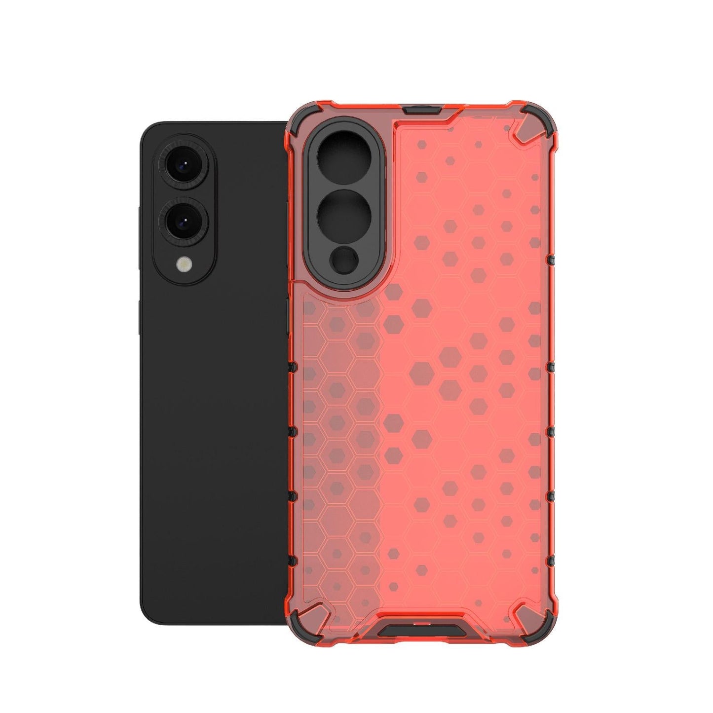 For Samsung Galaxy S25 Edge 5G Honeycomb Shockproof Phone Case(Red)
