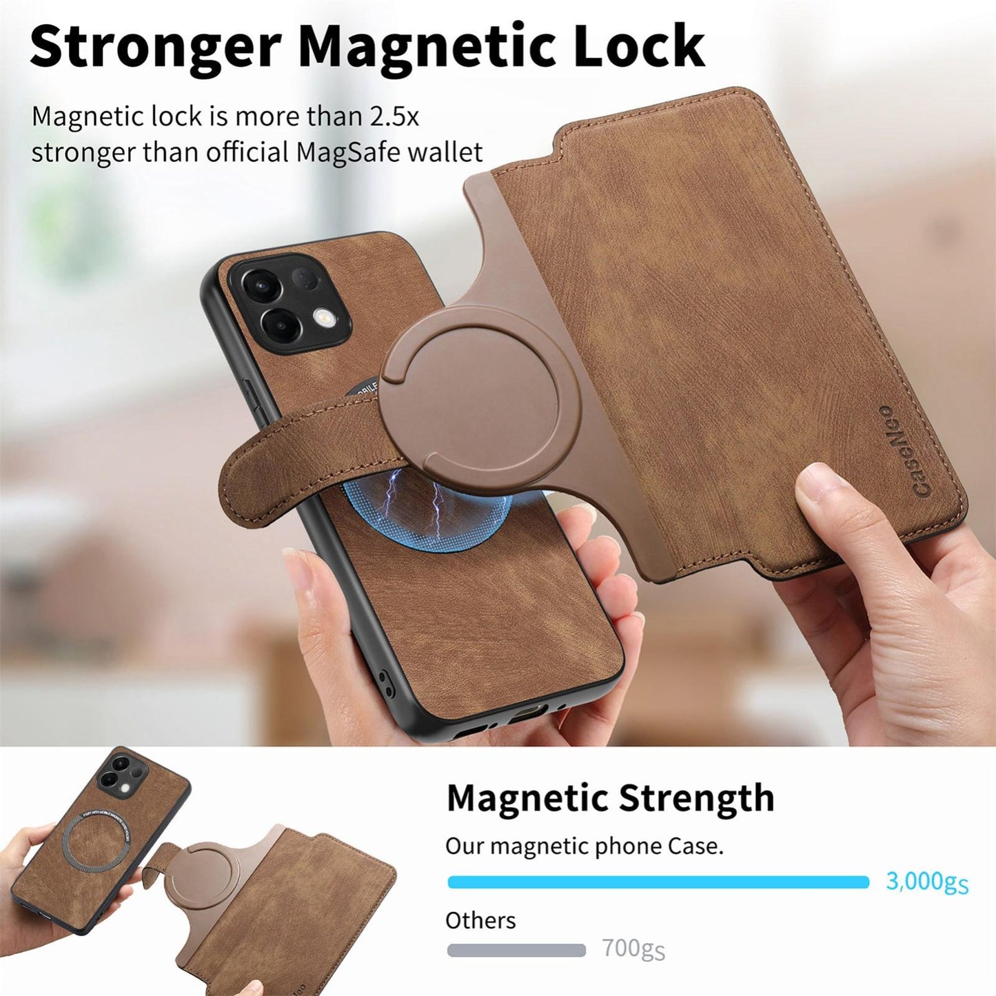 For OPPO K12s / K13x / K13 CaseNeo MagSafe RFID Anti-theft Retro Leather Phone Case(Brown)