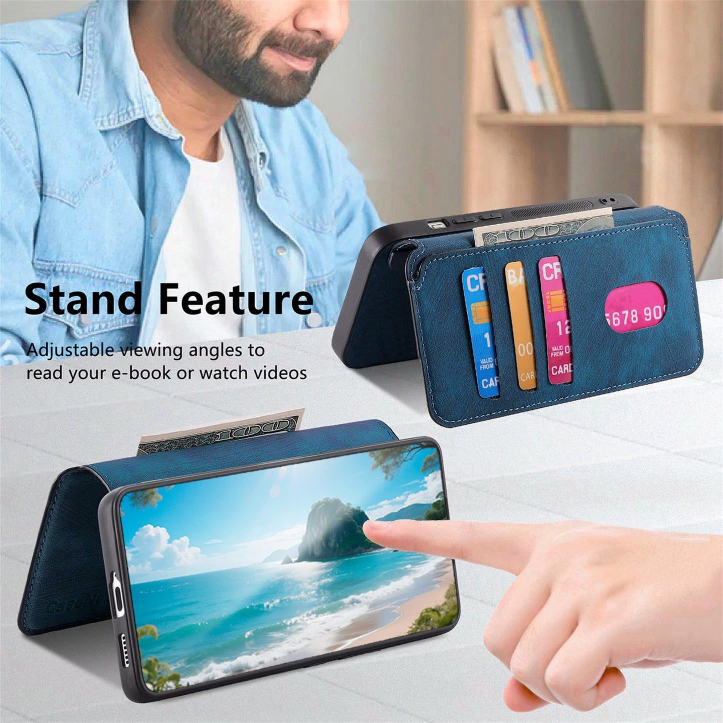 For OPPO K12s / K13x / K13 CaseNeo MagSafe RFID Anti-theft Retro Leather Phone Case(Blue)