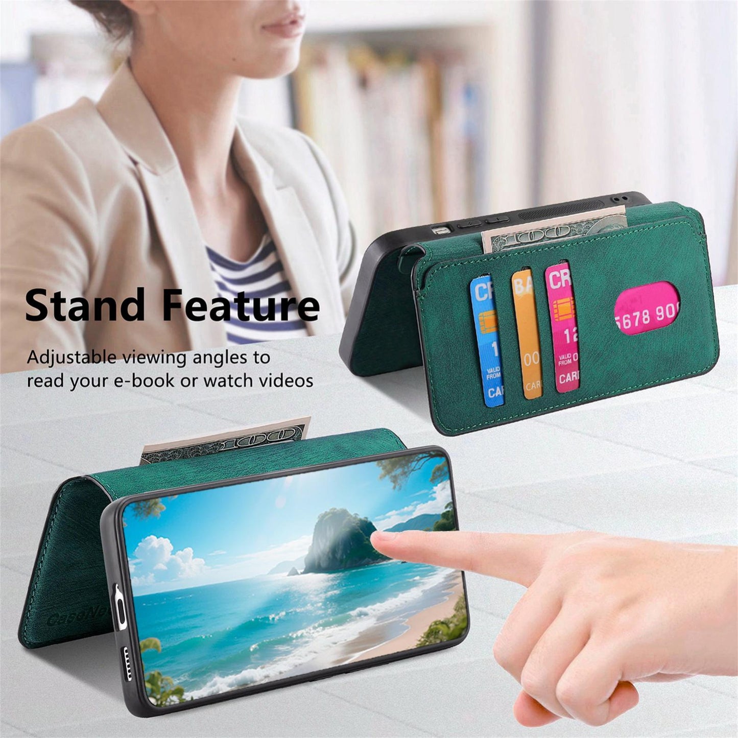 For OPPO K12s / K13x / K13 CaseNeo MagSafe RFID Anti-theft Retro Leather Phone Case(Green)