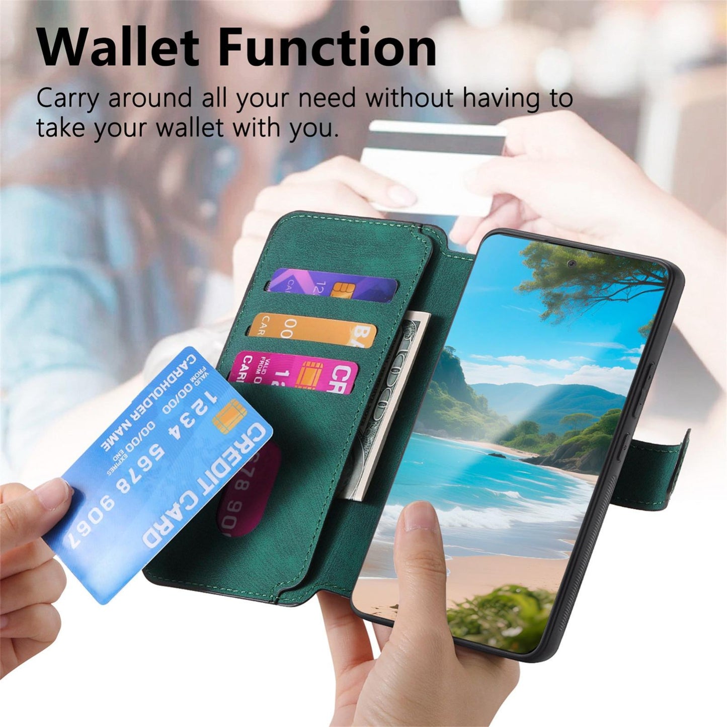 For OPPO K12s / K13x / K13 CaseNeo MagSafe RFID Anti-theft Retro Leather Phone Case(Green)