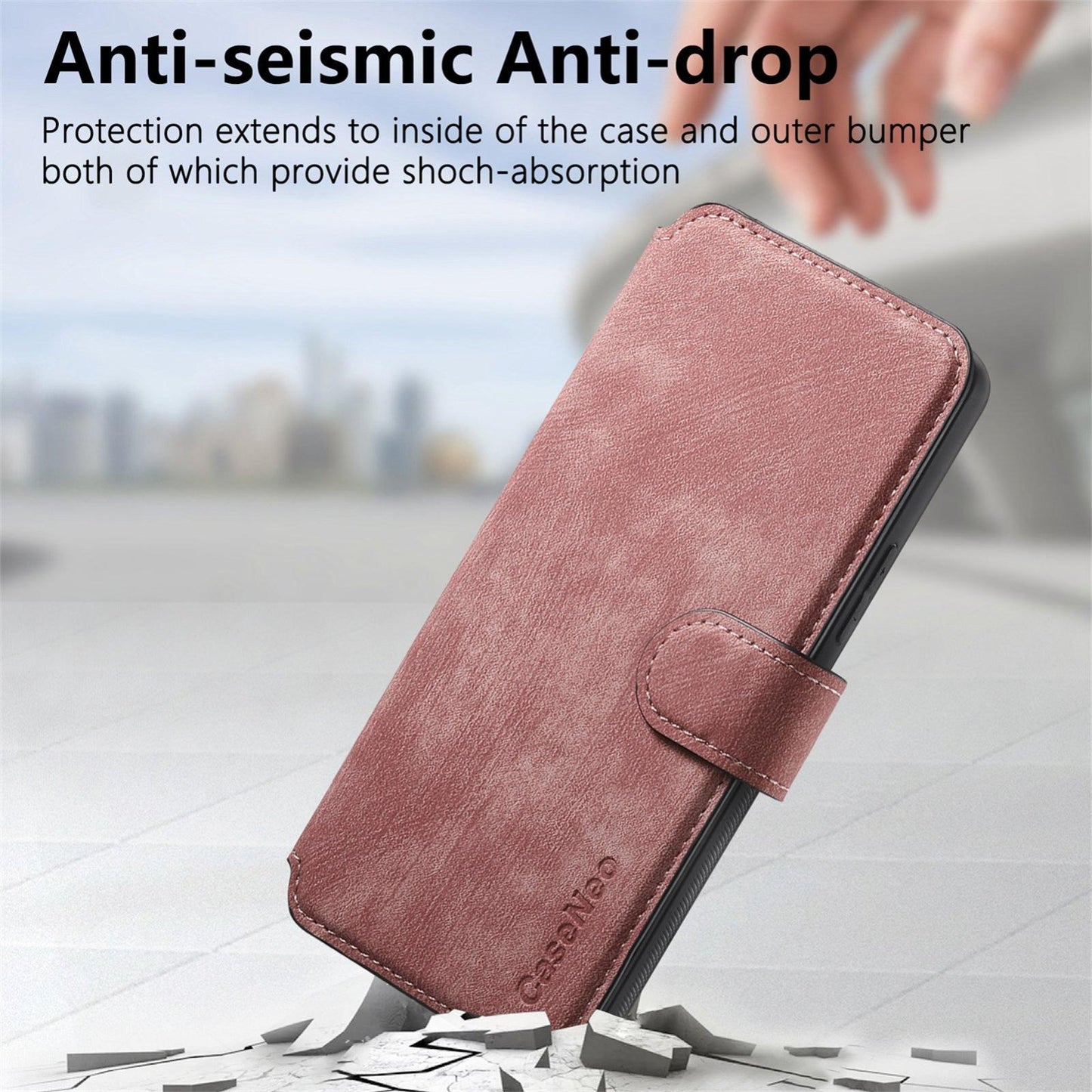 For OPPO K12s / K13x / K13 CaseNeo MagSafe RFID Anti-theft Retro Leather Phone Case(Pink)