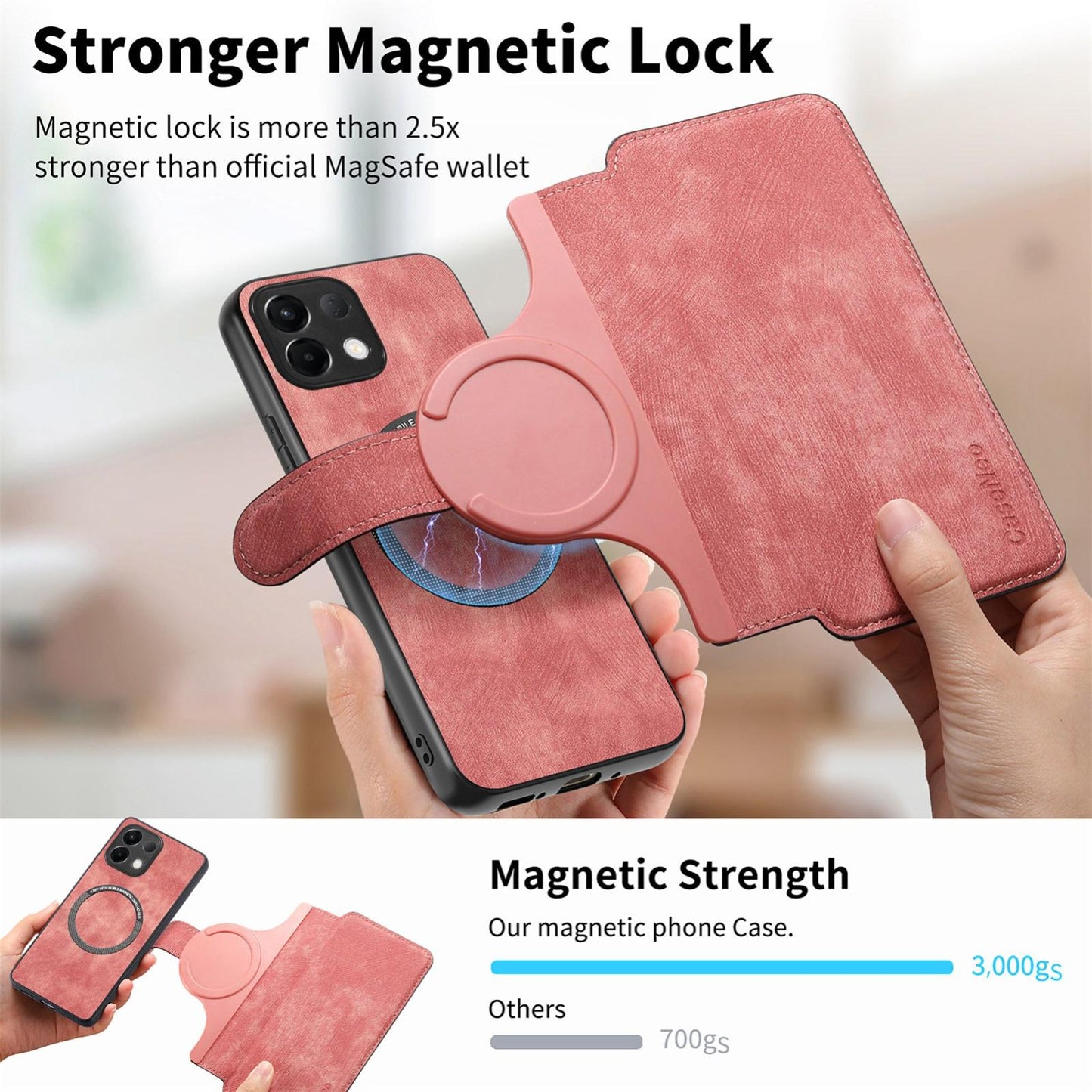 For OPPO K12s / K13x / K13 CaseNeo MagSafe RFID Anti-theft Retro Leather Phone Case(Pink)