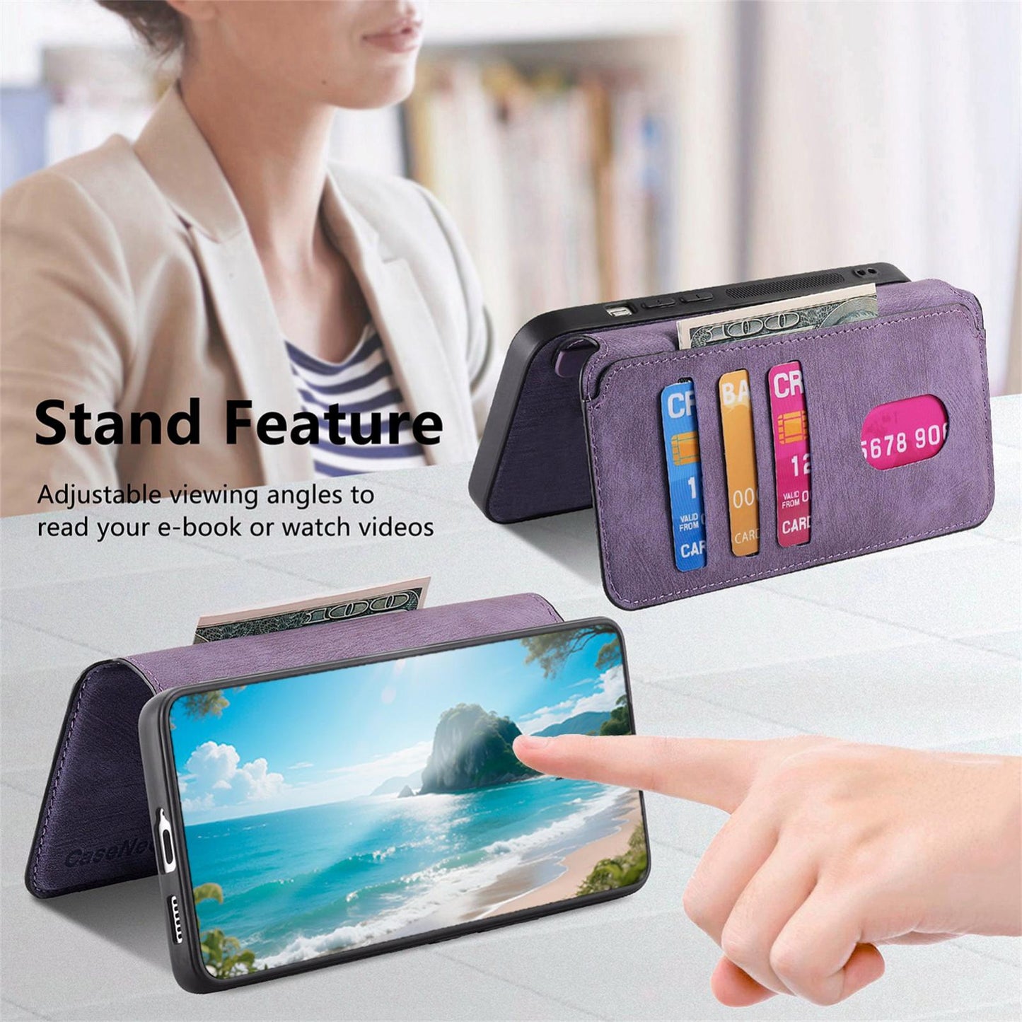 For OPPO K12s / K13x / K13 CaseNeo MagSafe RFID Anti-theft Retro Leather Phone Case(Purple)