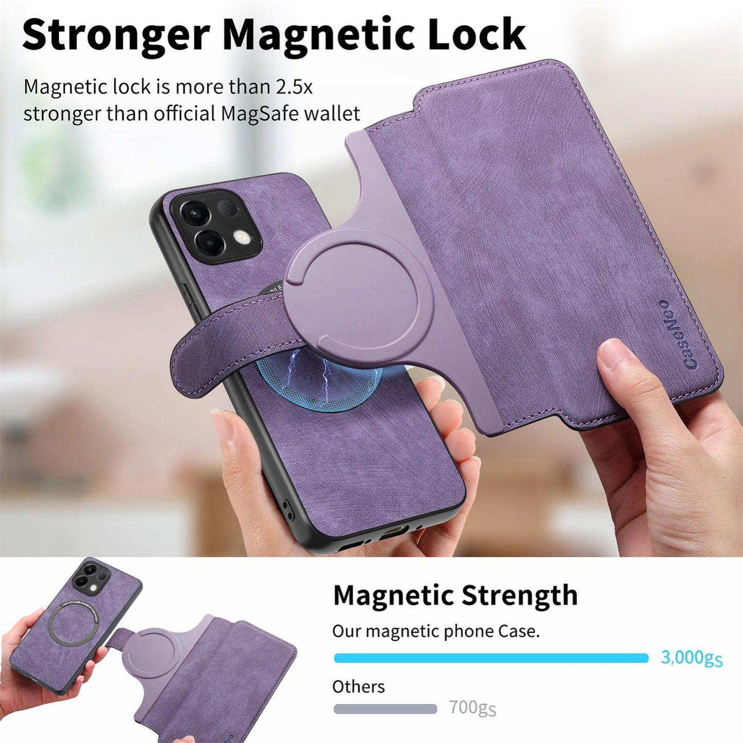 For OPPO K12s / K13x / K13 CaseNeo MagSafe RFID Anti-theft Retro Leather Phone Case(Purple)