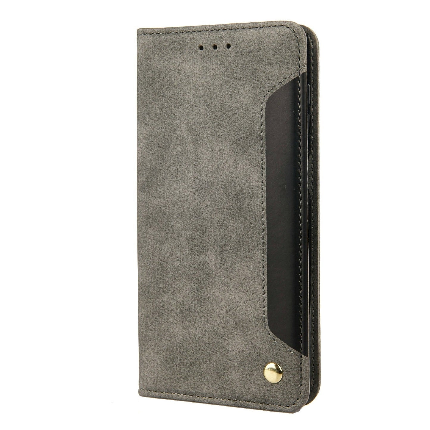 For Redmi 14C Skin Feel Splicing Leather Phone Case(Grey)