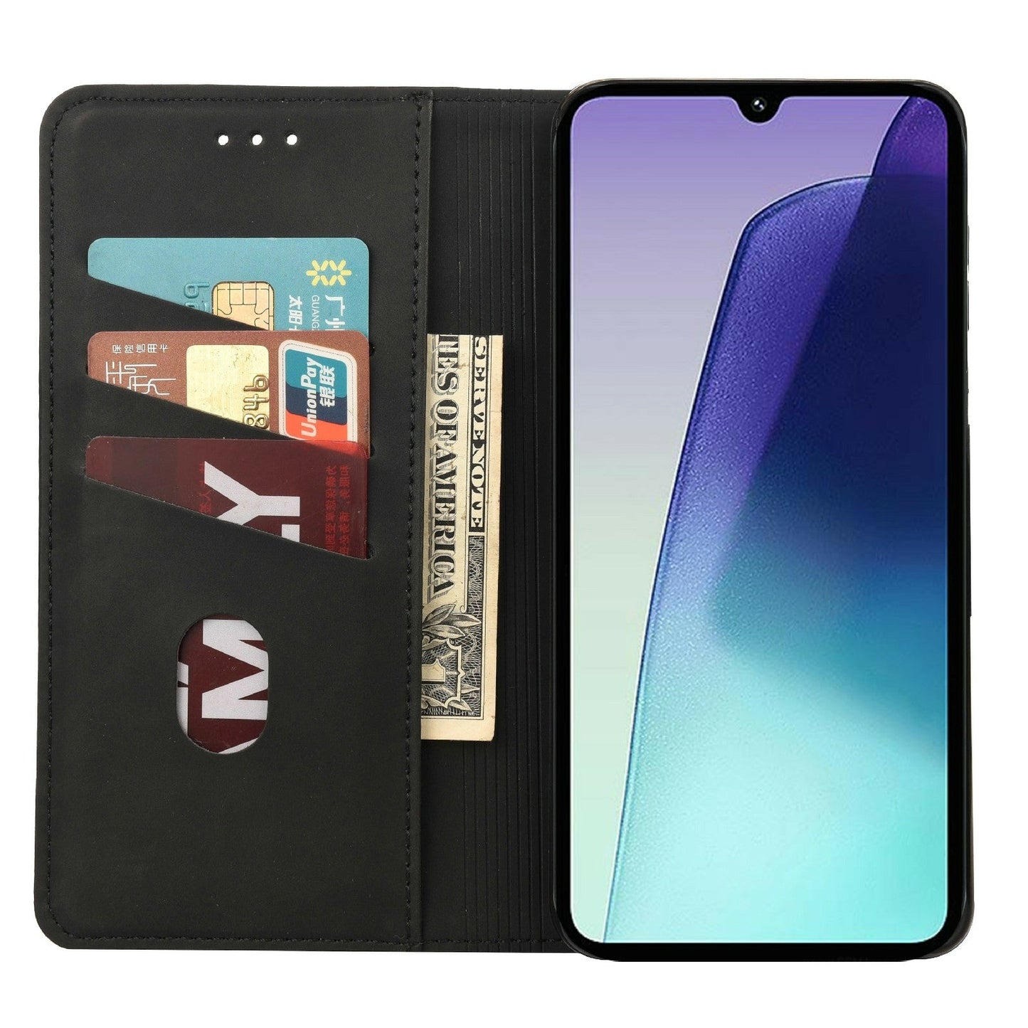 For Redmi 14C Skin Feel Splicing Leather Phone Case(Black)