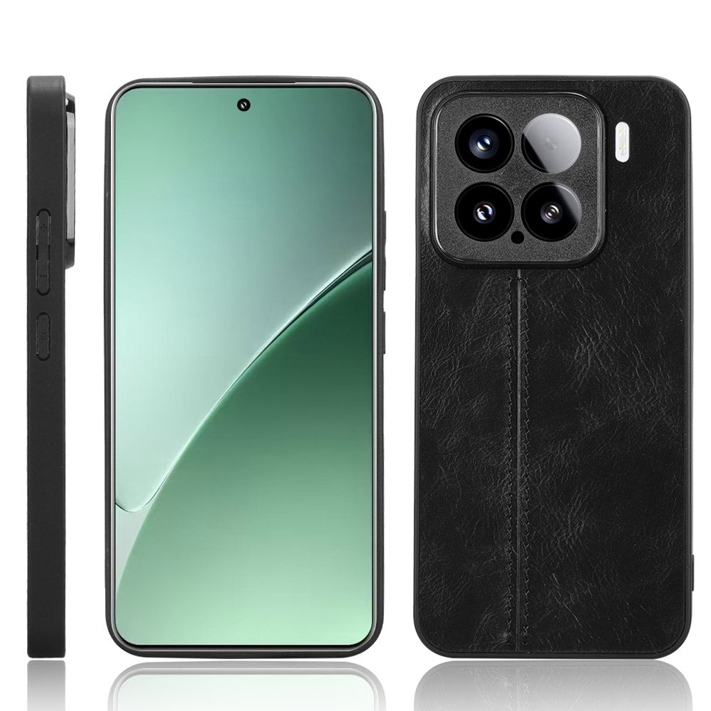 For Xiaomi 15 Pro Cow Pattern Sewing Back Cover Phone Case(Black)