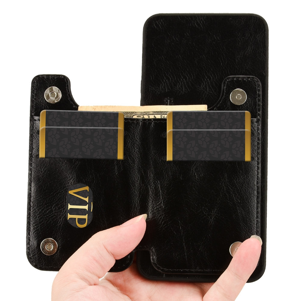 For Xiaomi 15 Pro Cow Pattern Sewing Card Bag Phone Case(Black)