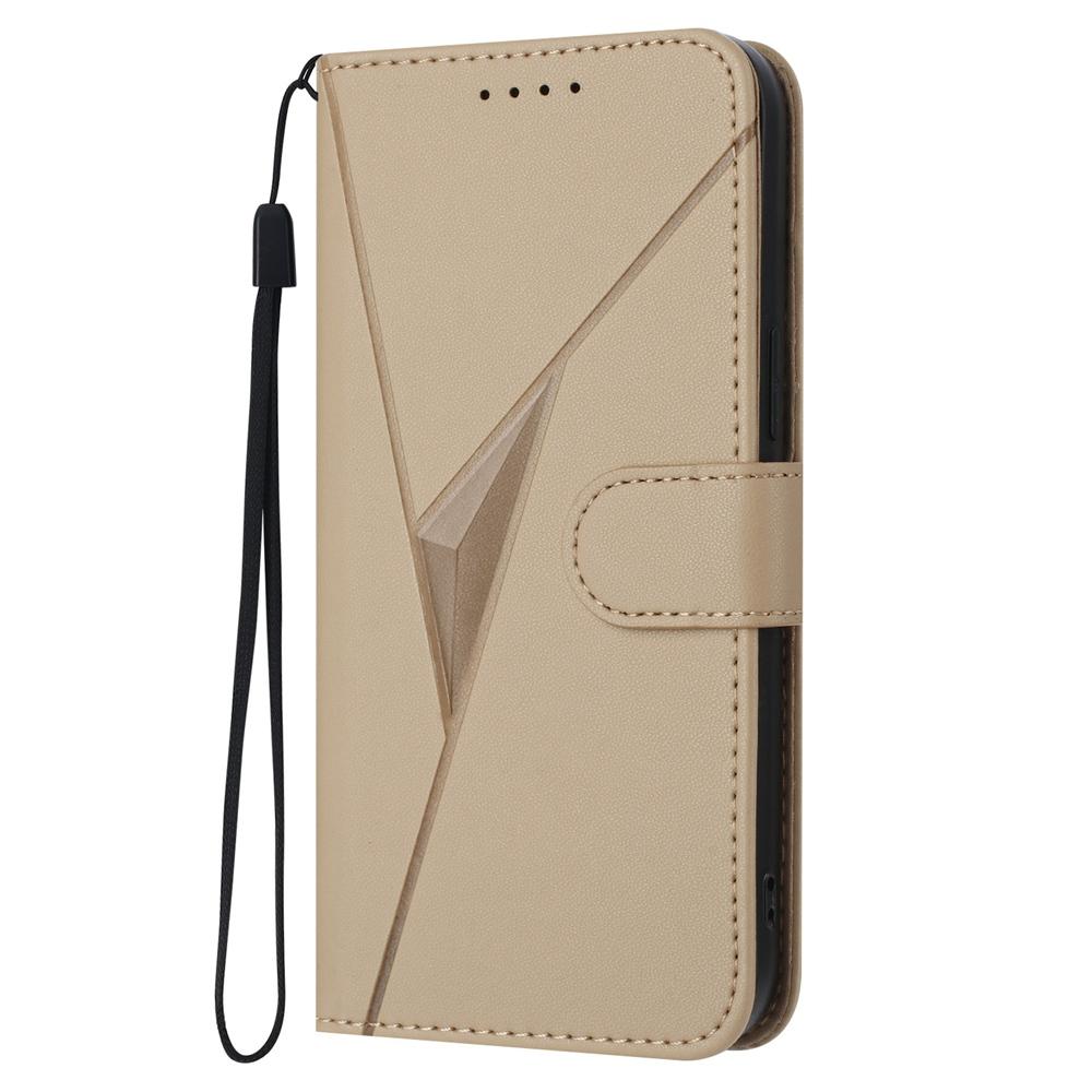 For vivo V50 Triangle Pattern Buckle Clasp Leather Phone Case(Gold)