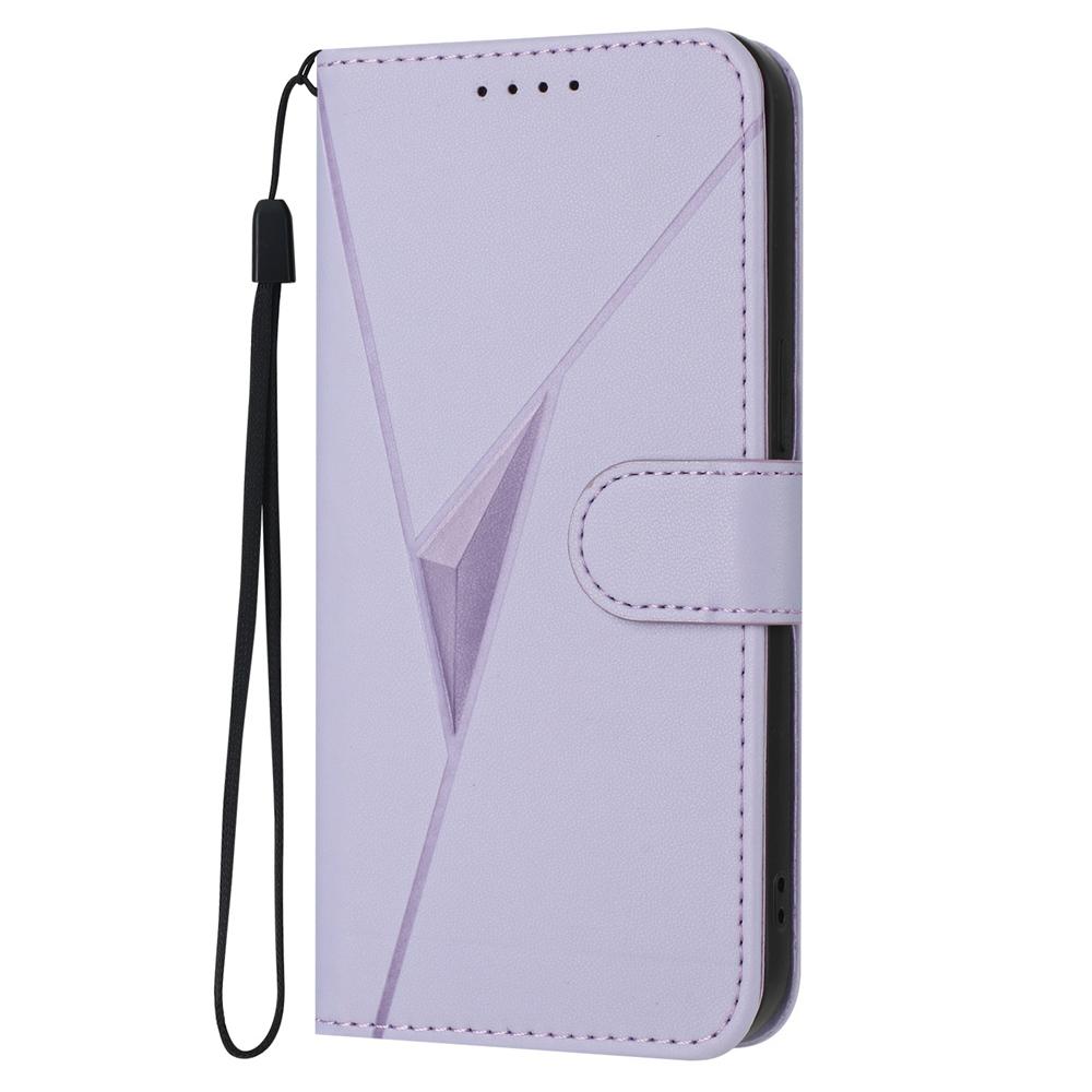 For vivo V50 Triangle Pattern Buckle Clasp Leather Phone Case(Light Purple)
