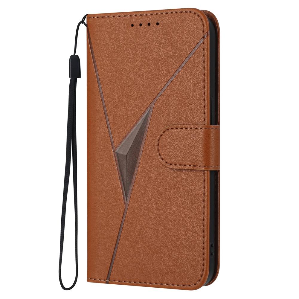 For OPPO K13 5G Triangle Pattern Buckle Clasp Leather Phone Case(Brown)