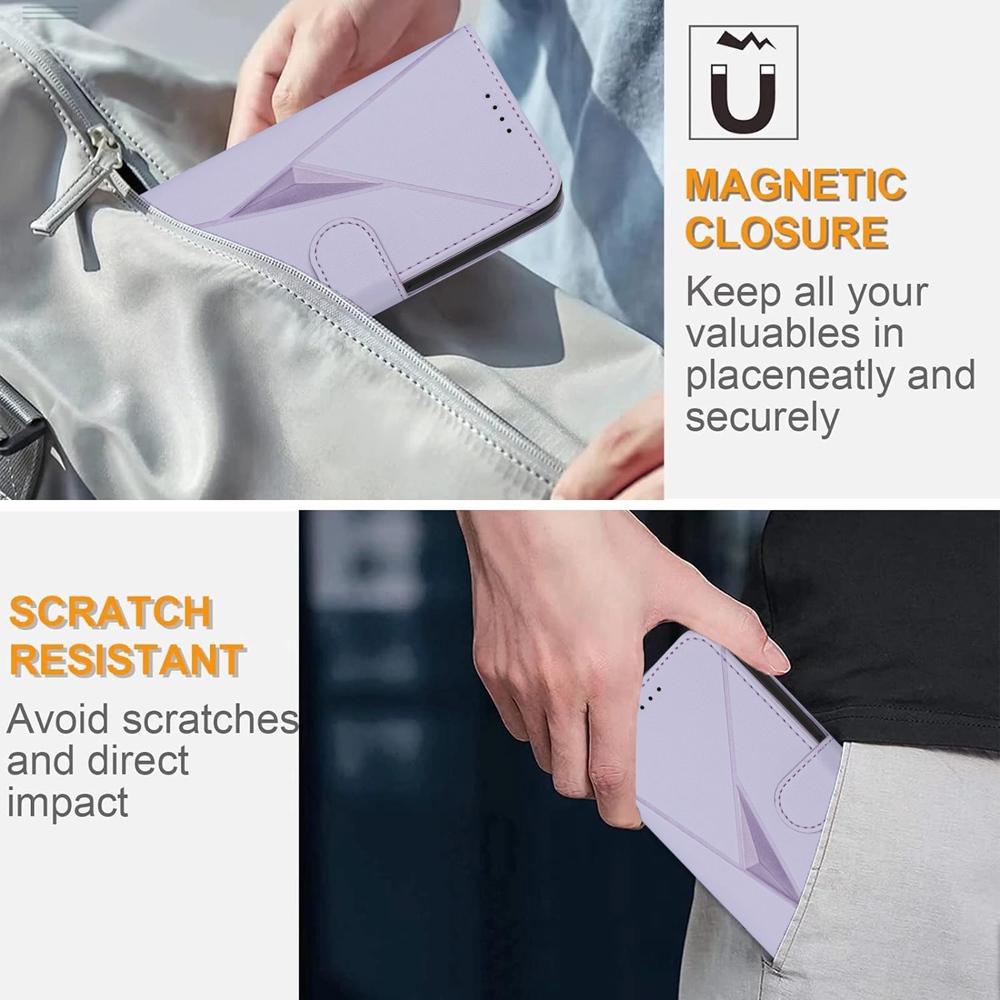 For OPPO K13 5G Triangle Pattern Buckle Clasp Leather Phone Case(Light Purple)