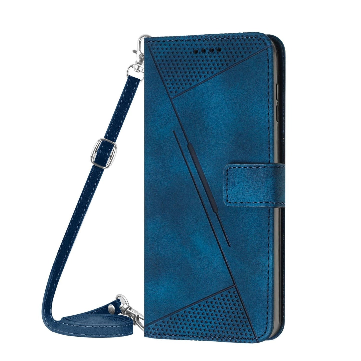 For Samsung Galaxy S25 Edge 5G Dream Triangle Leather Phone Case with Long Lanyard(Blue)