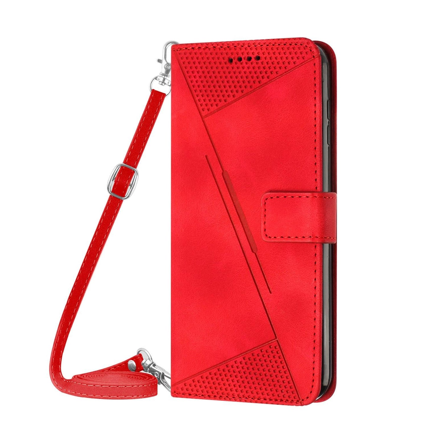For Samsung Galaxy S25 Edge 5G Dream Triangle Leather Phone Case with Long Lanyard(Red)