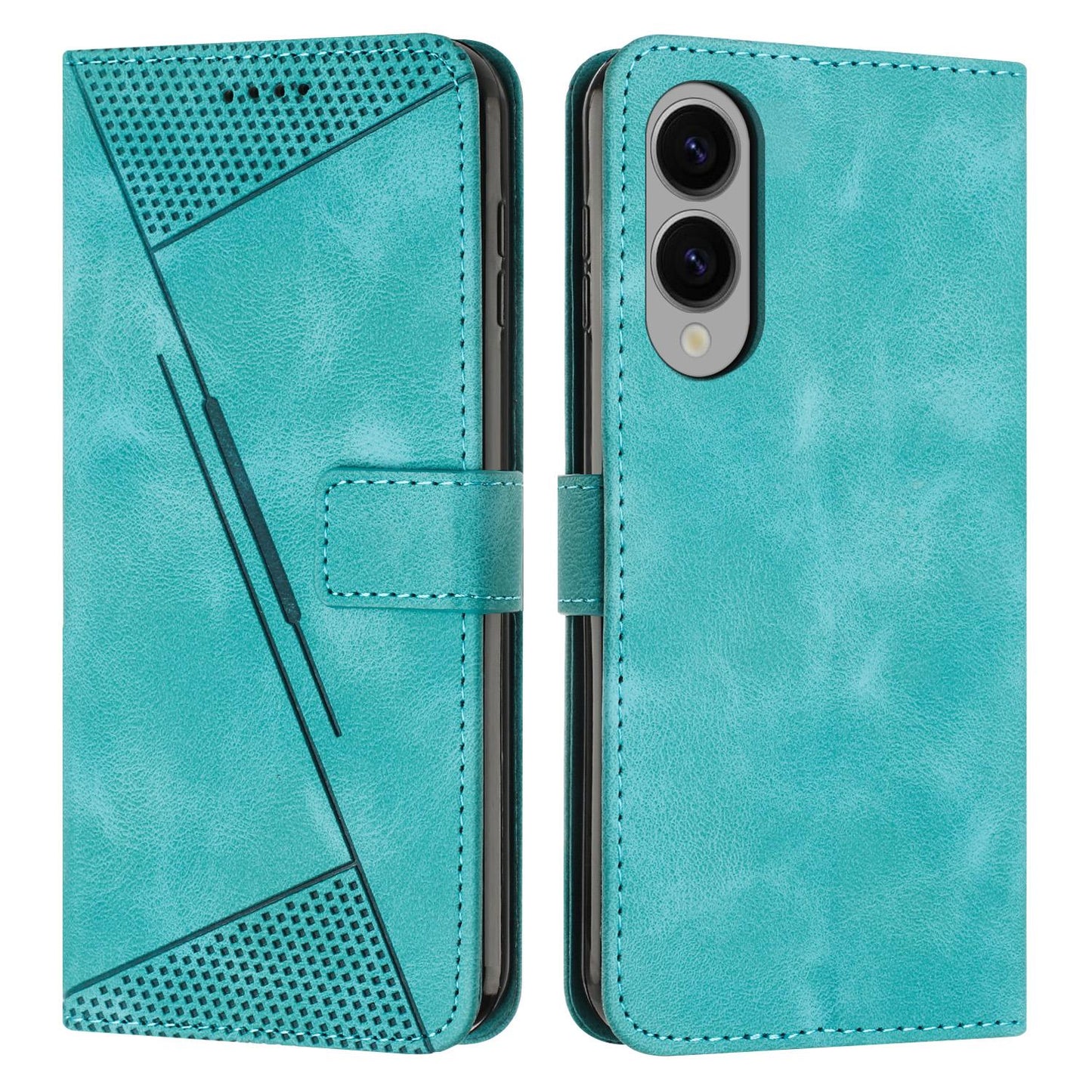 For Samsung Galaxy S25 Edge 5G Dream Triangle Leather Phone Case with Long Lanyard(Green)