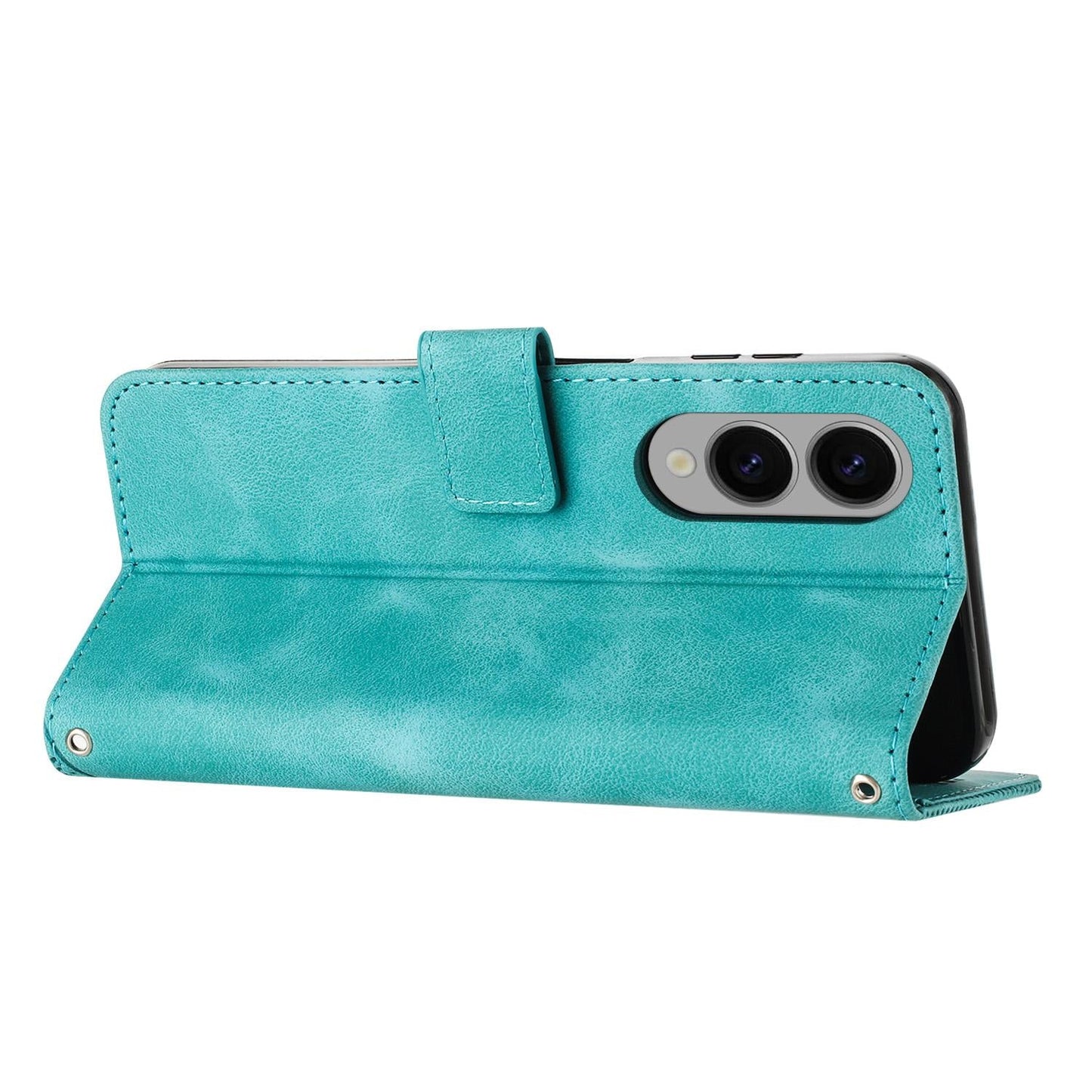 For Samsung Galaxy S25 Edge 5G Dream Triangle Leather Phone Case with Long Lanyard(Green)