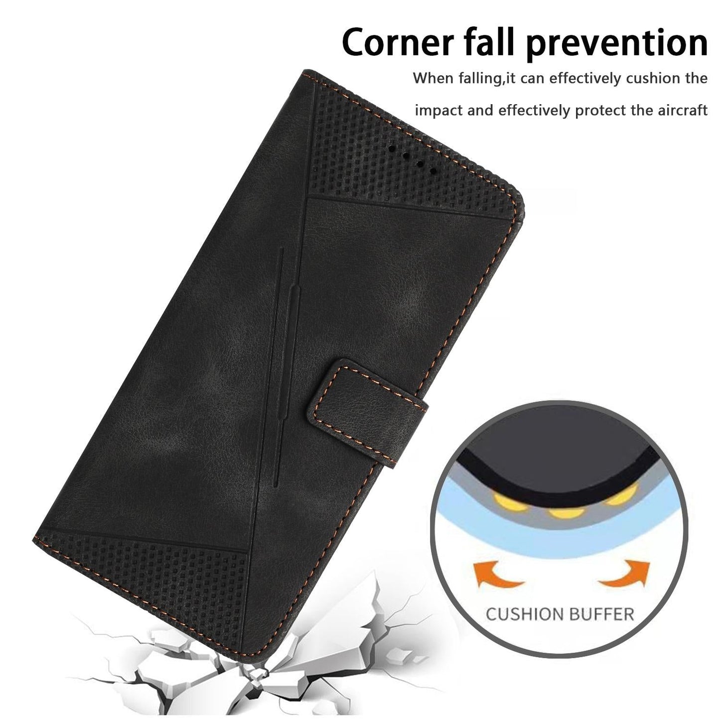 For Samsung Galaxy S25 Edge 5G Dream Triangle Leather Phone Case with Long Lanyard(Black)