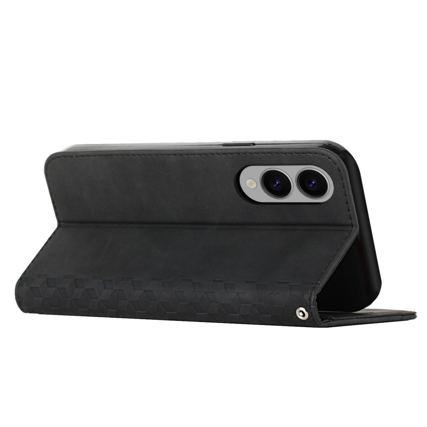 For Samsung Galaxy S25 Edge 5G Diamond Splicing Skin Feel Magnetic Leather Phone Case(Black)
