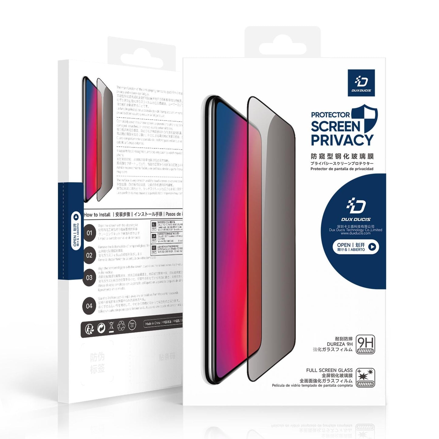 For iPhone 16e 5pcs DUX DUCIS 0.33mm 9H High Aluminum Anti-spy HD Tempered Glass Film