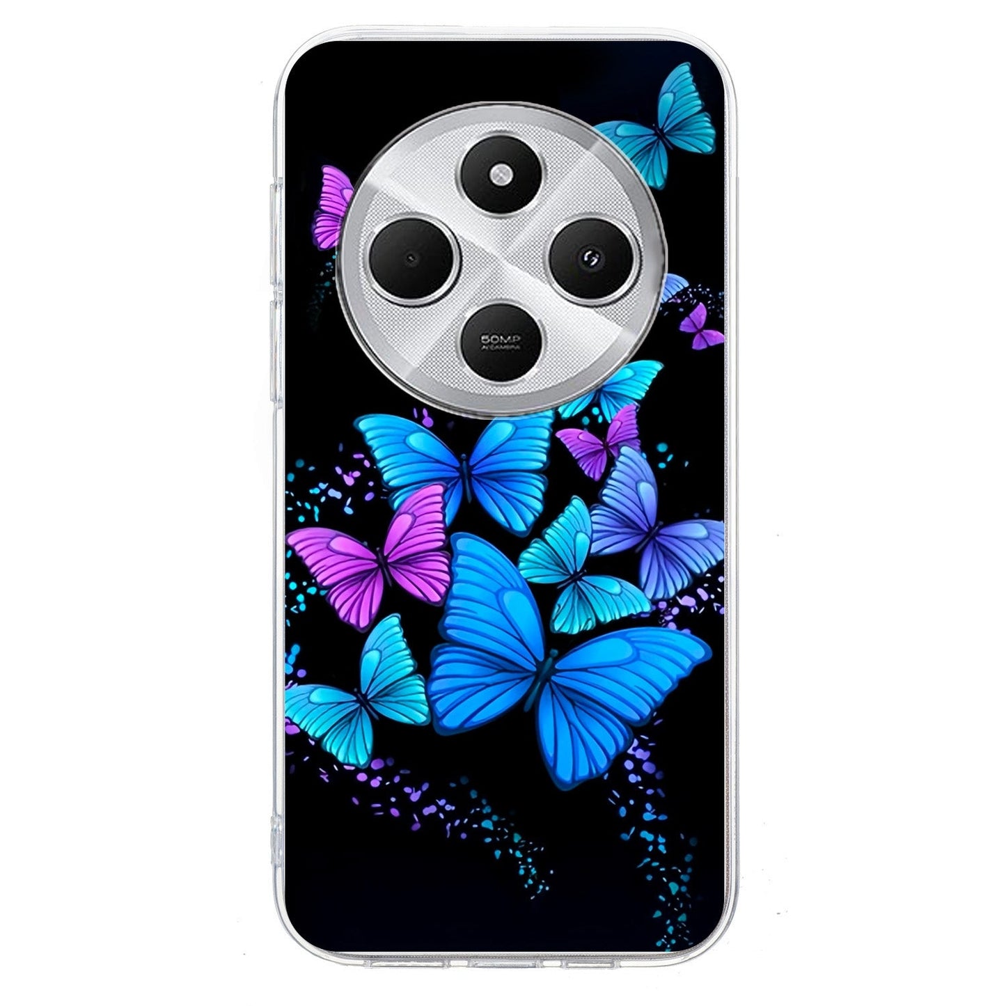For Redmi 14C 4G Colorful Painting Pattern TPU Phone Case(Color Butterflies)