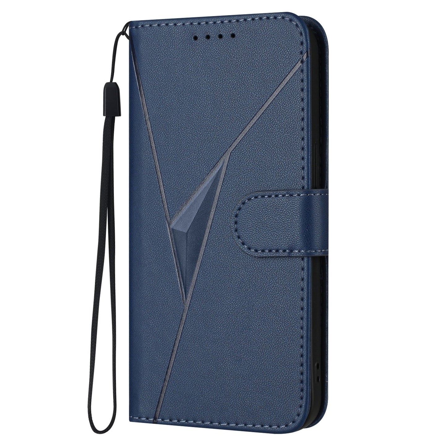 For Redmi 14C 4G Triangle Pattern Buckle Clasp Leather Phone Case(Royal Blue)