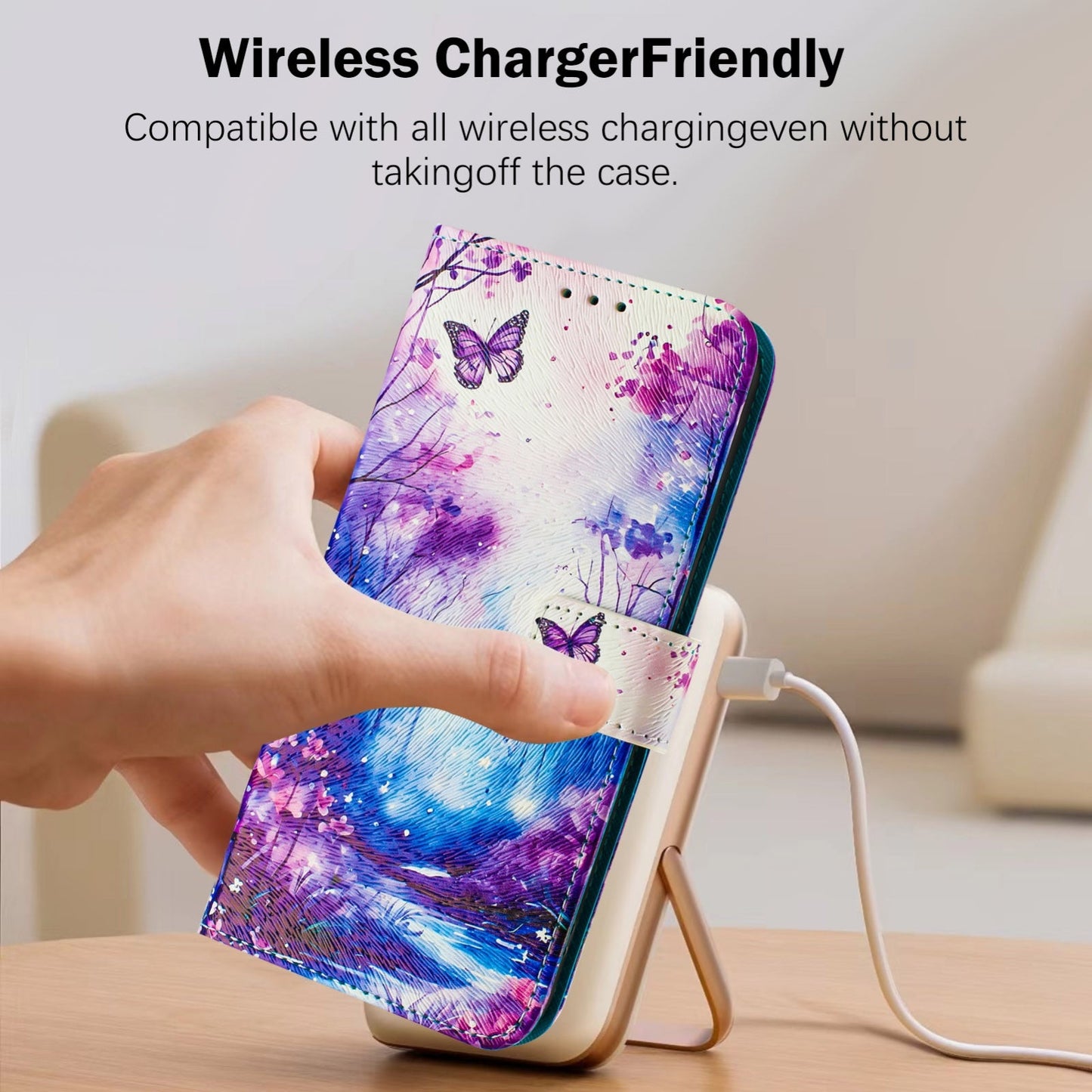 For iPhone 16e Art Colored Drawing Pattern Leather Phone Case(Dreamland)