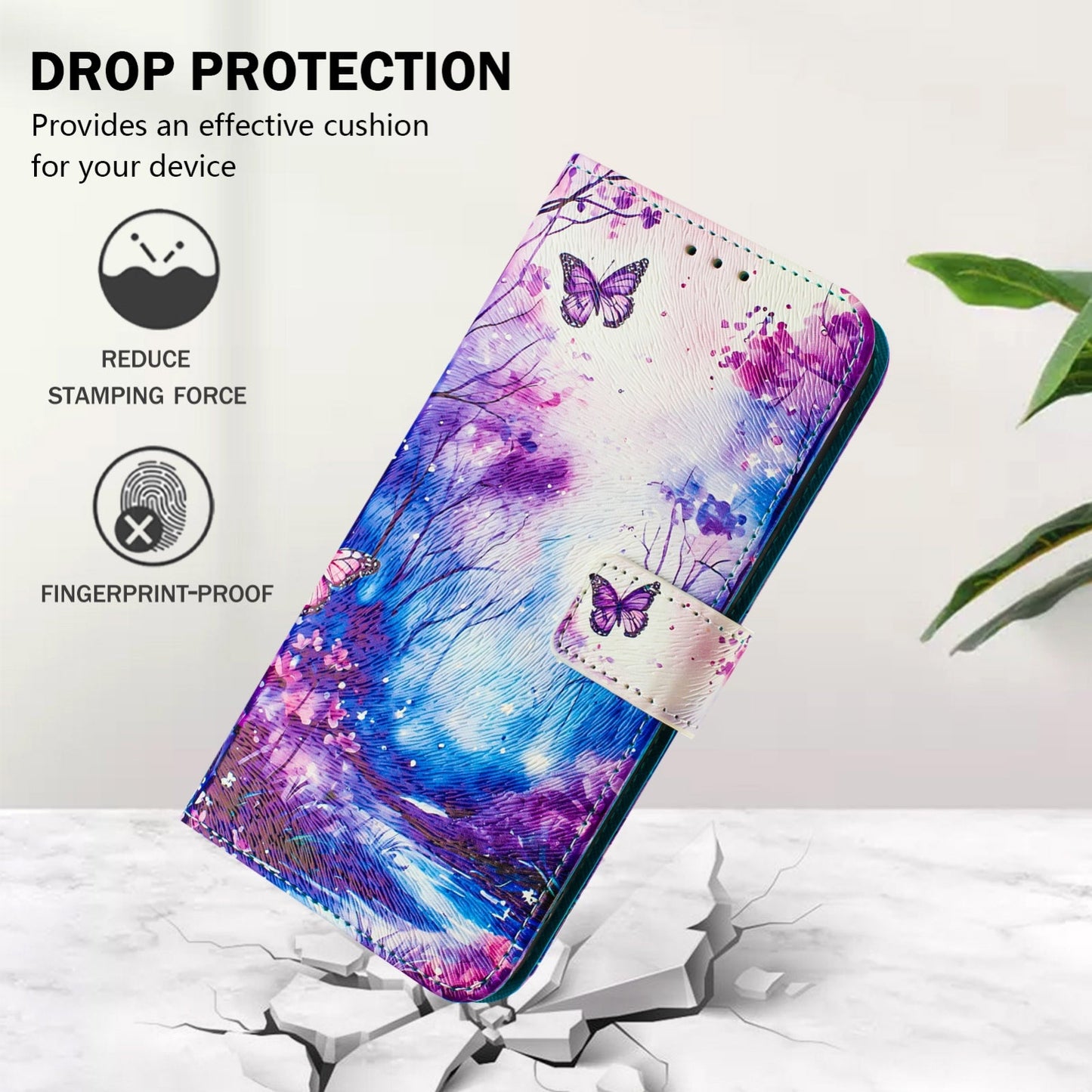 For iPhone 16e Art Colored Drawing Pattern Leather Phone Case(Dreamland)